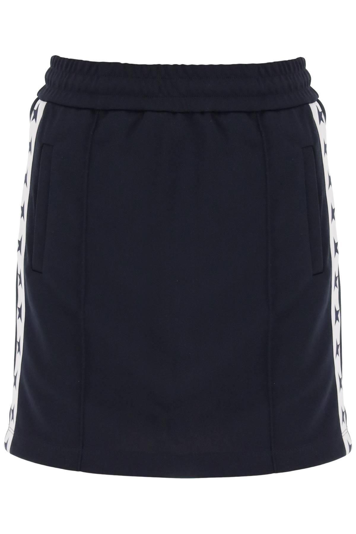 Shop Golden Goose Sporty Skirt With Contrasting Side Bands In Blue