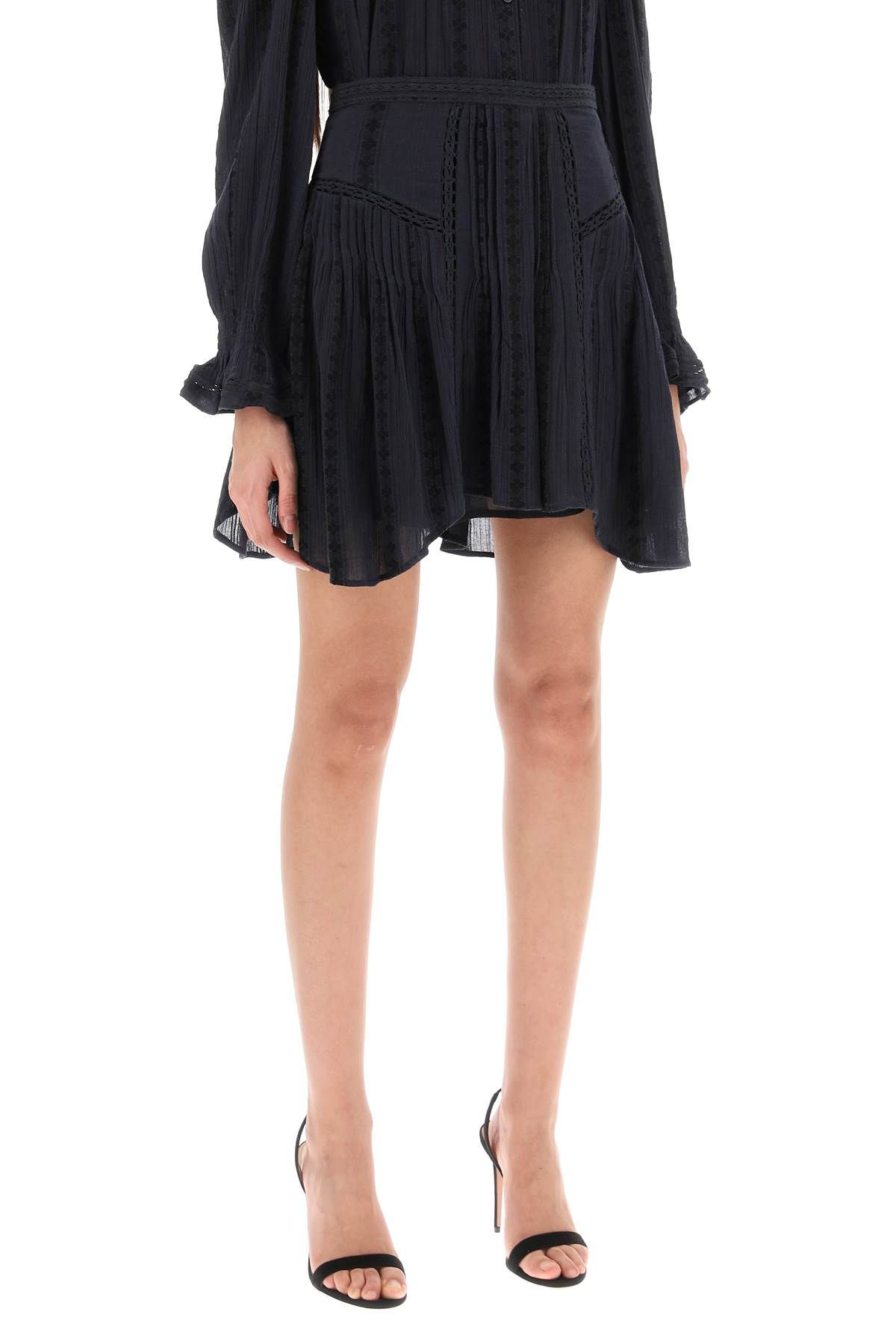 Shop Marant Etoile Jorena Mini Skirt With Lace Inserts In Black