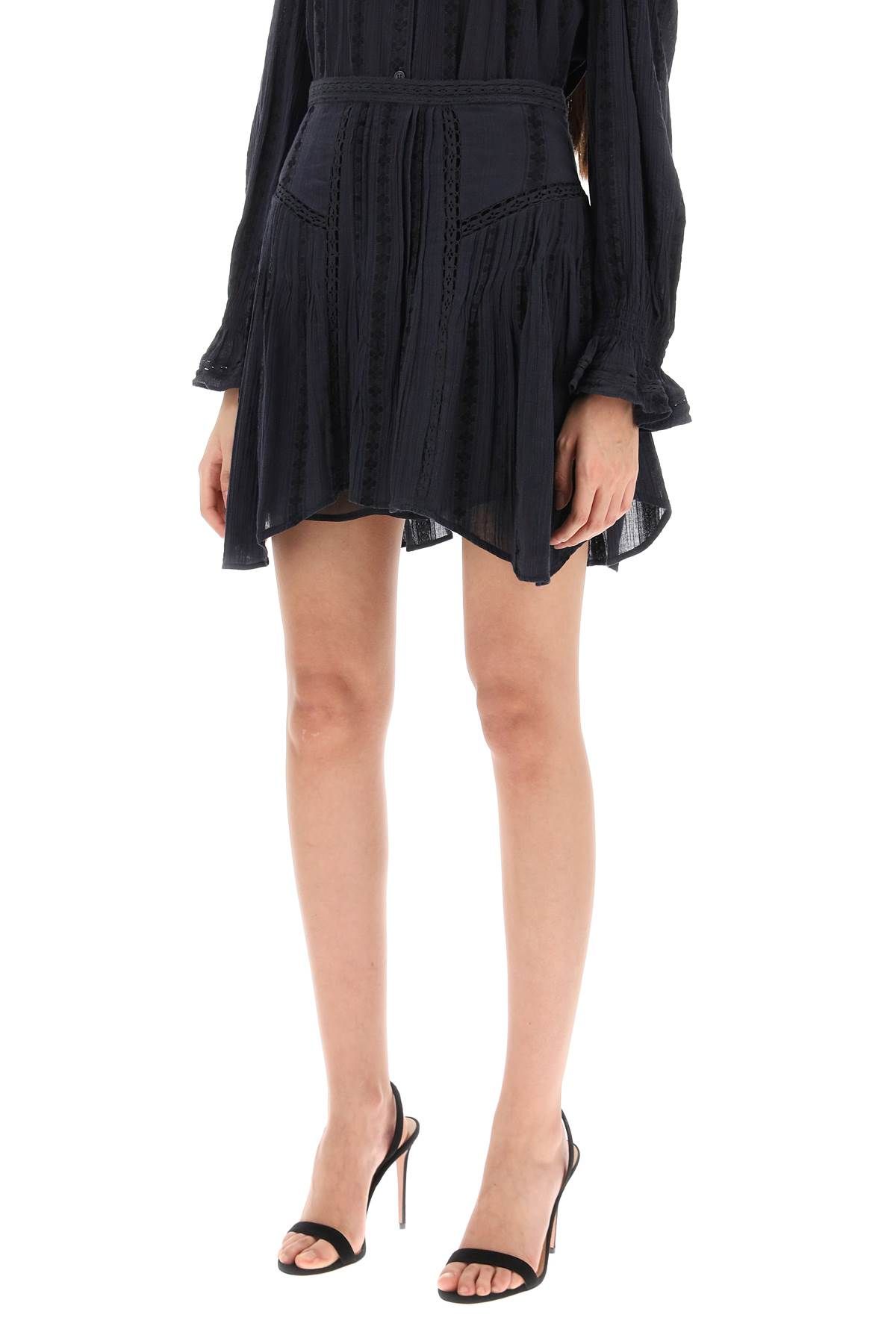 Shop Marant Etoile Jorena Mini Skirt With Lace Inserts In Black