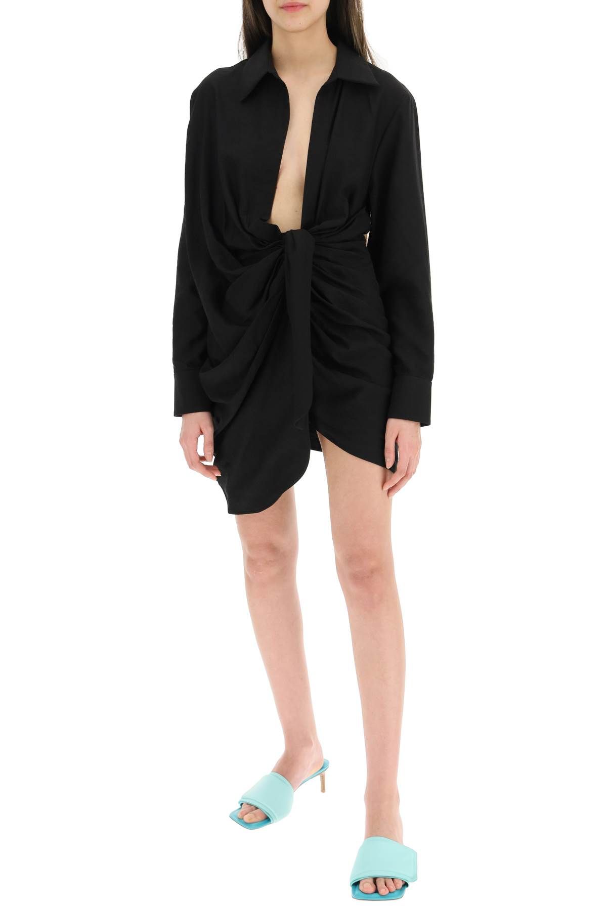 Shop Jacquemus La Robe Bahia Mini Dress In Black