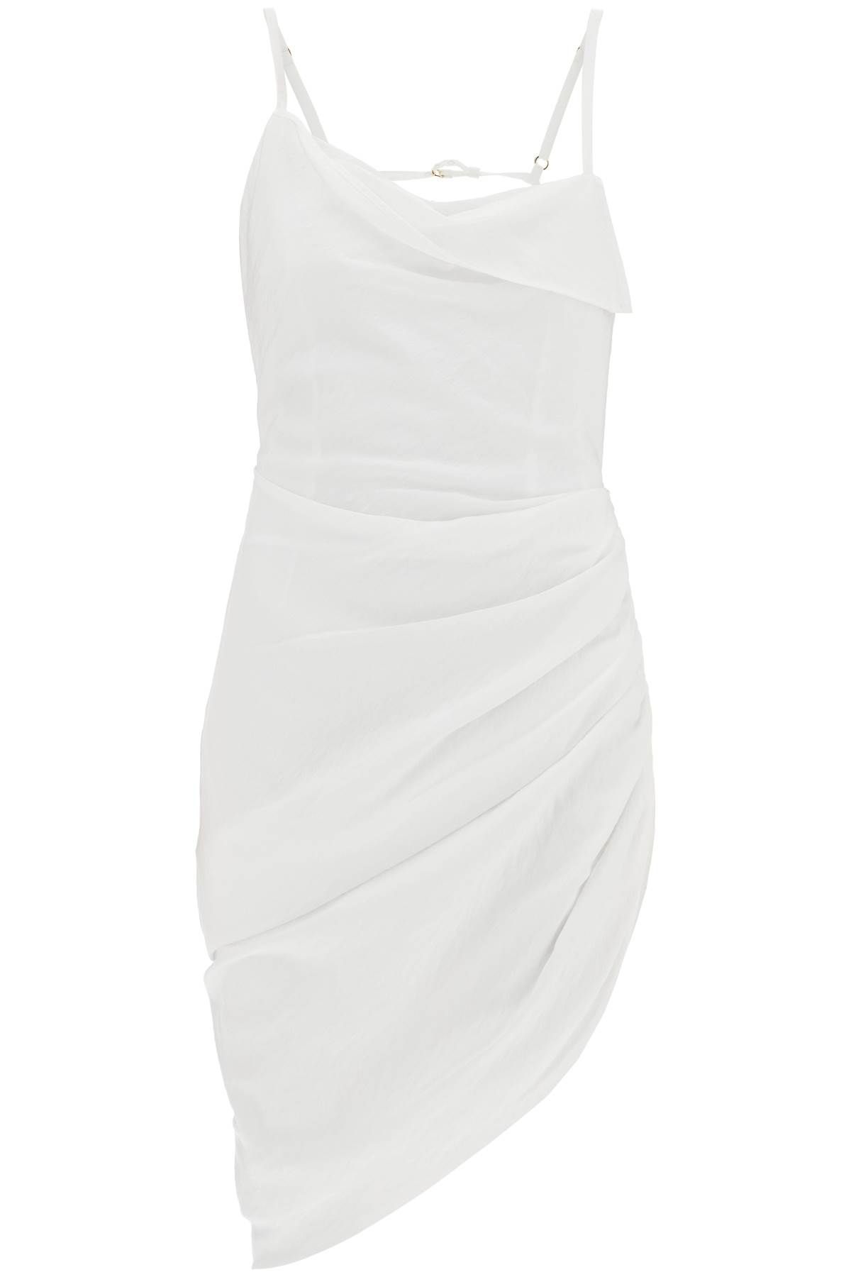 Shop Jacquemus Asymmetric Mini Dress 'the Saudade In White