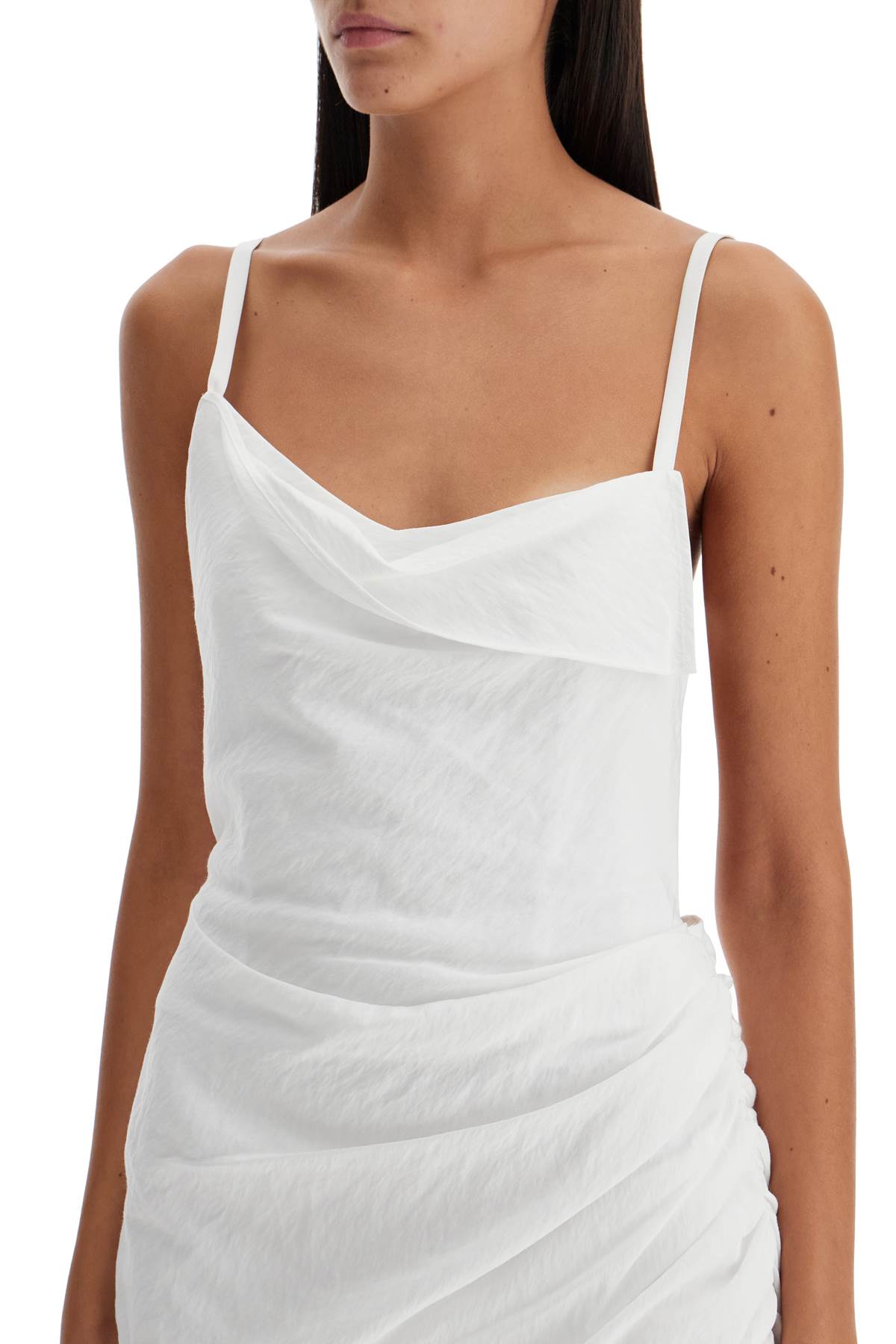 Shop Jacquemus Asymmetric Mini Dress 'the Saudade In White