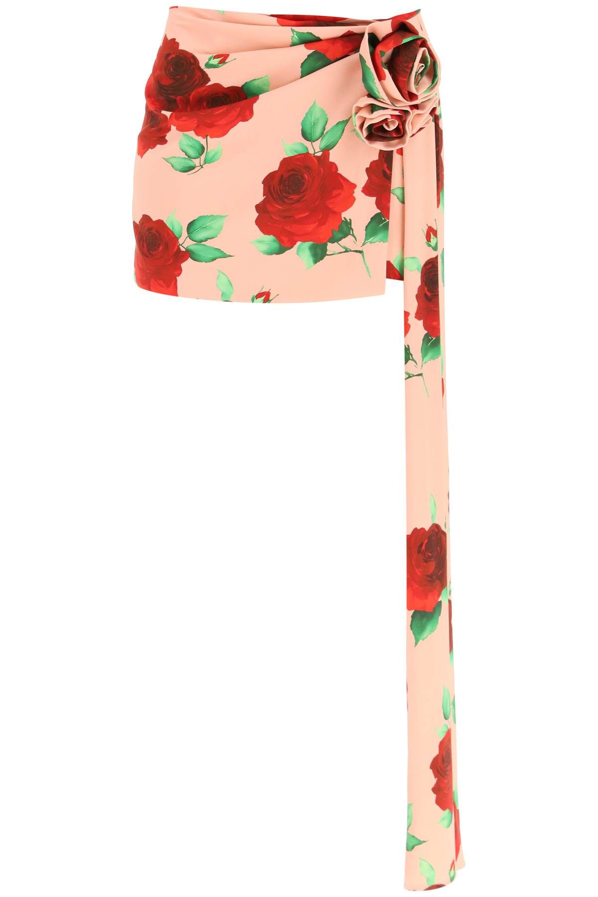 Shop Magda Butrym Printed Jersey Mini Skirt In Pink,red