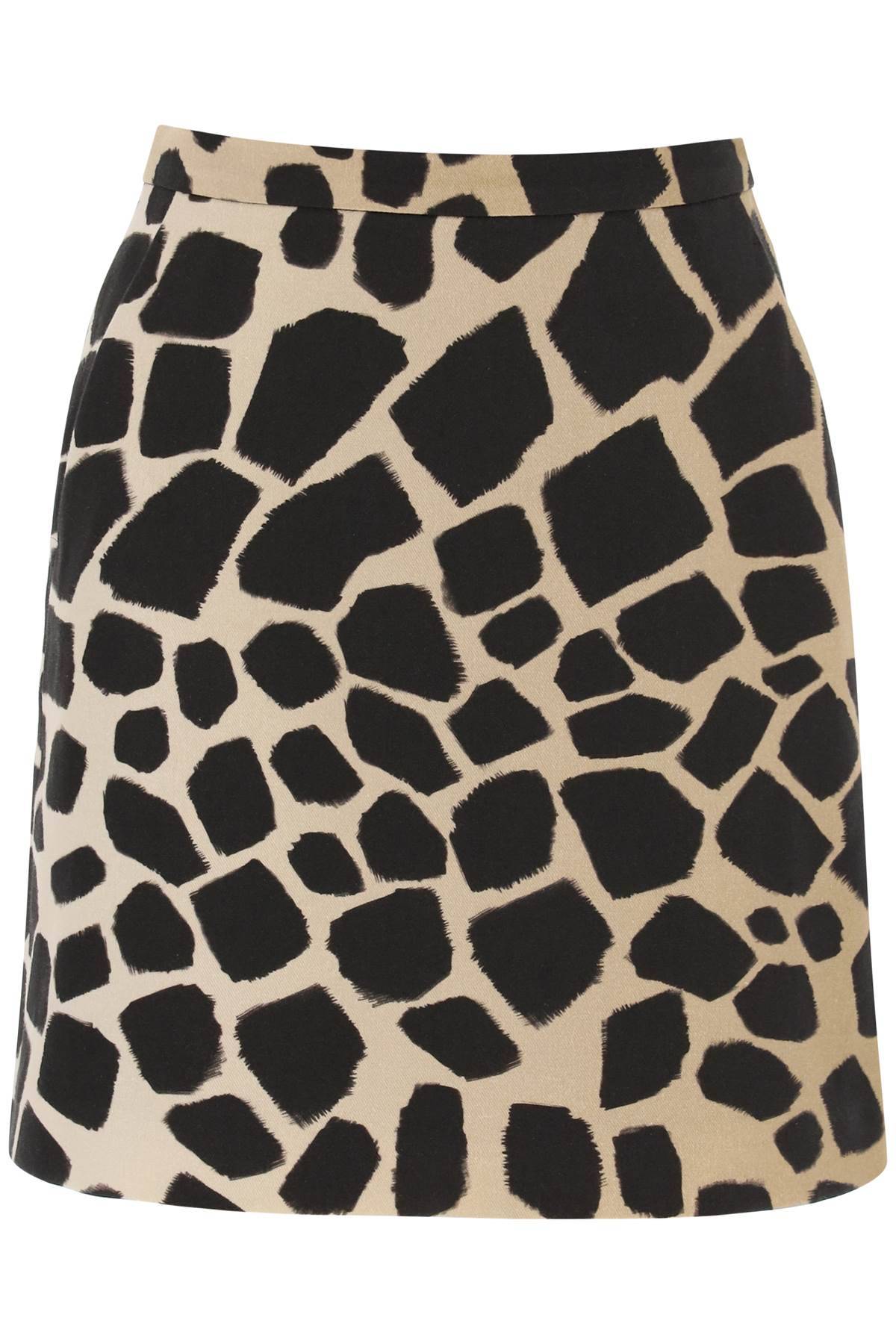 Max Mara Animal Print Giovane Skirt In Beige,black