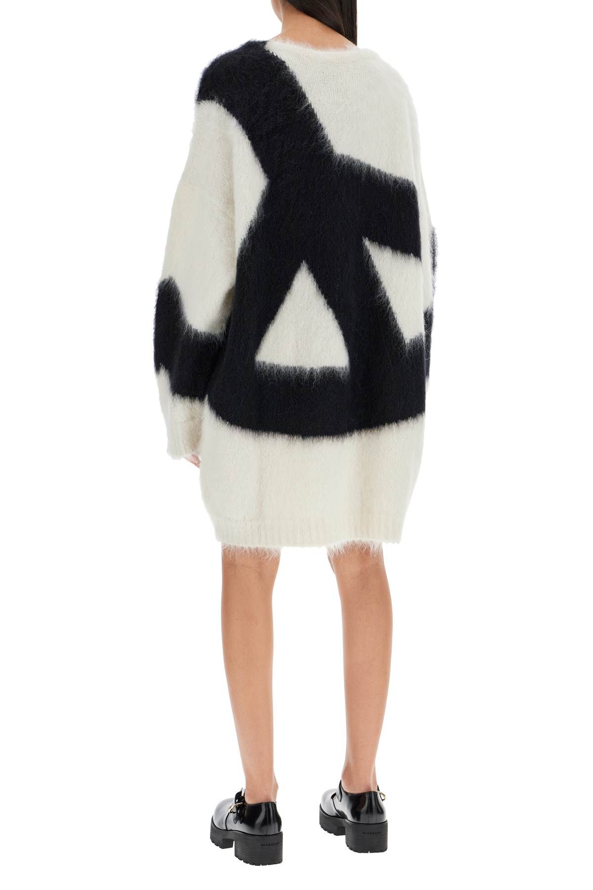 Shop Moschino Brushed Knit Dress In White