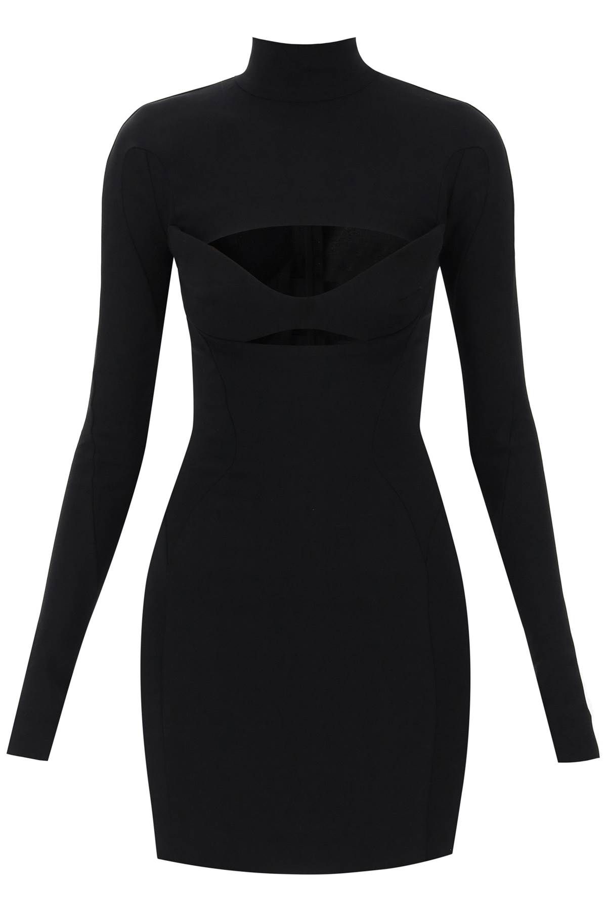 Shop Mugler Cut-out Bust Mini Dress In Black