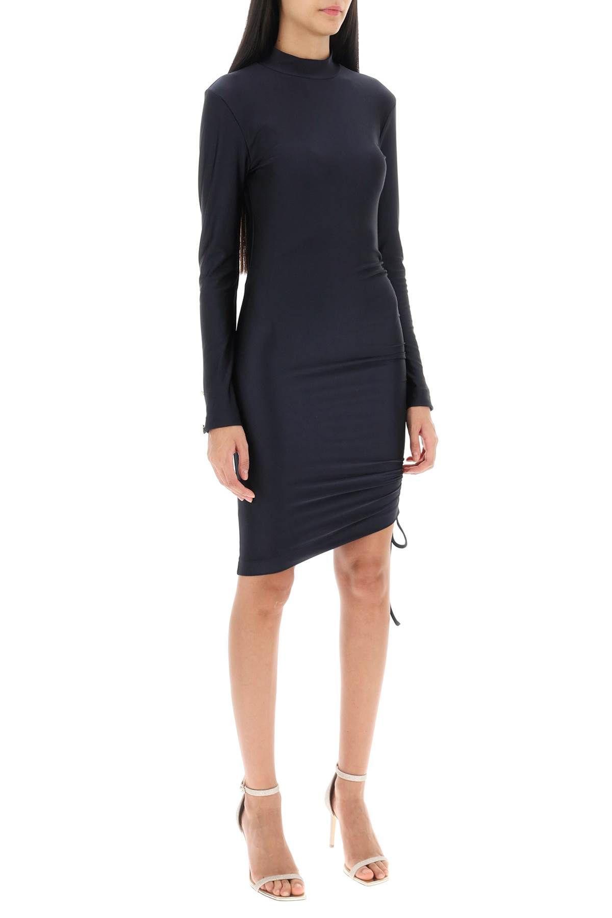 Shop Mvp Wardrobe Marina Short Dress In Lycra In Black