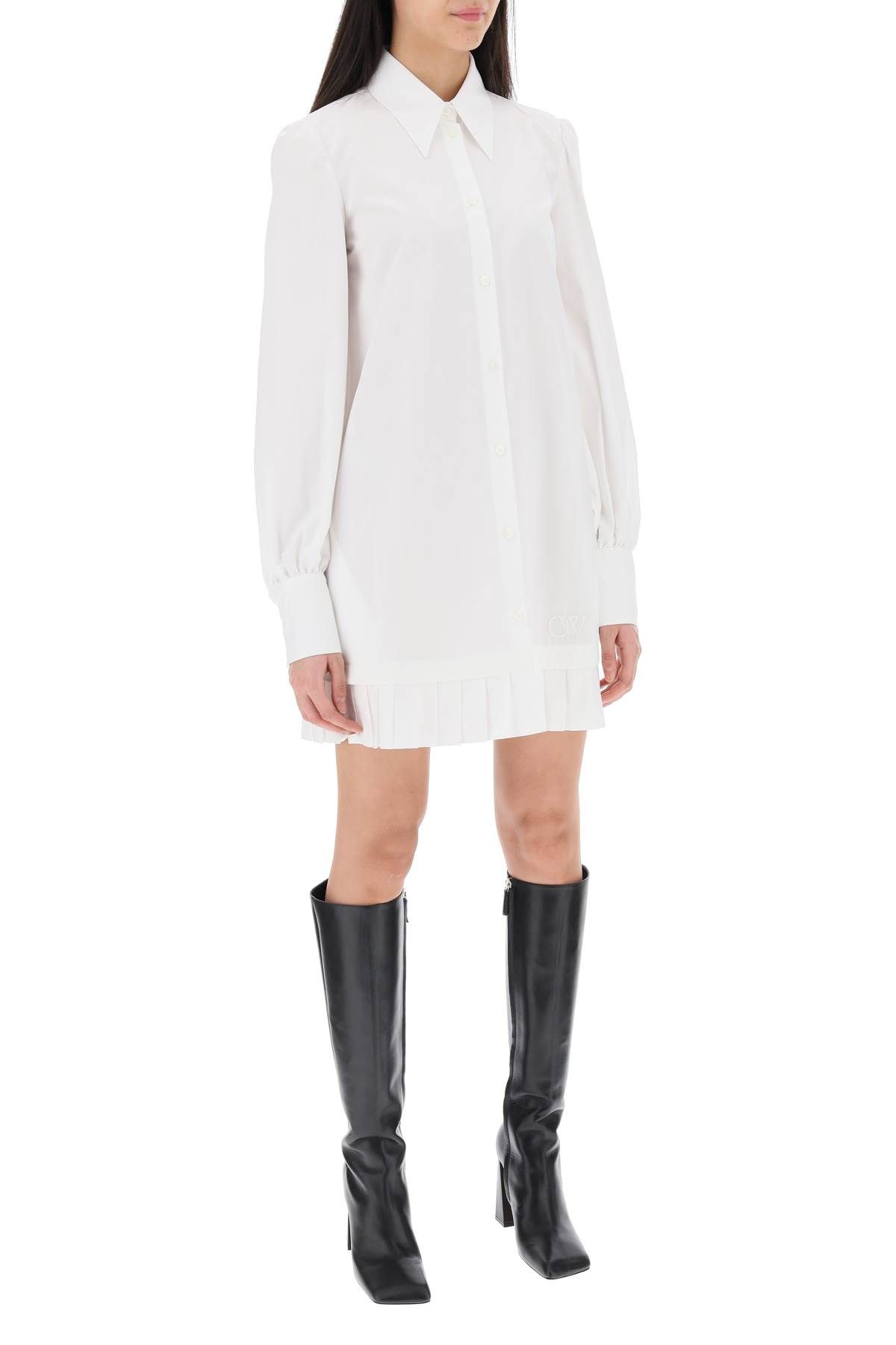 Shop Off-white Mini Shirt Dress In White