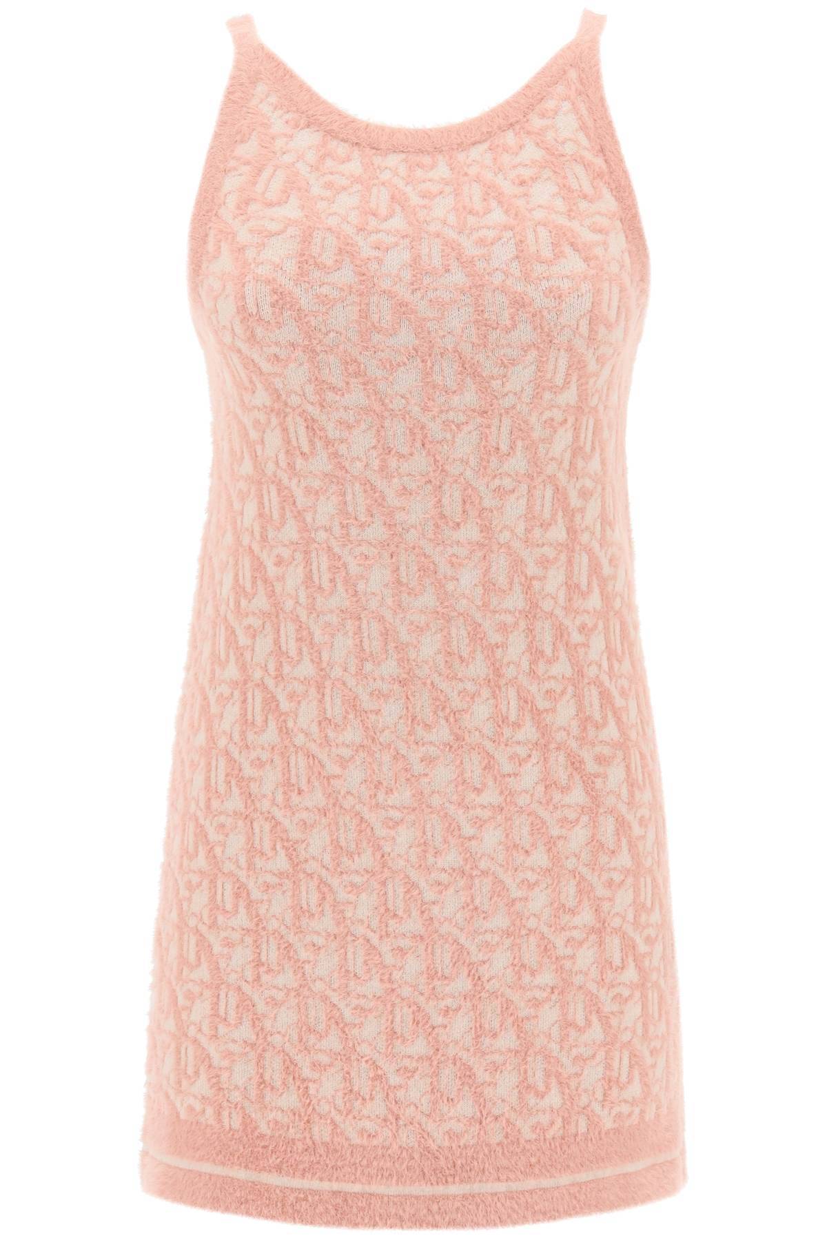 Shop Palm Angels Monogram Knitted Mini Dress In Pink