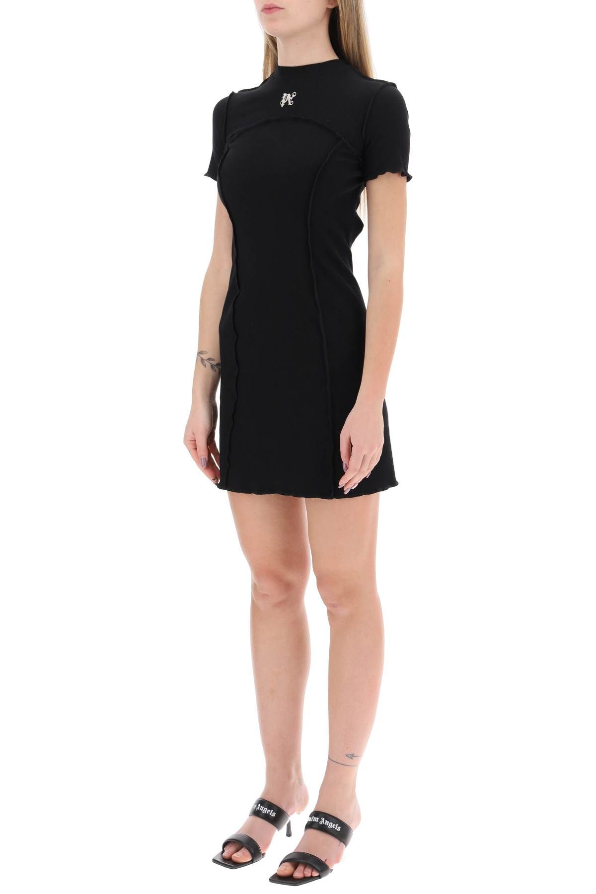 Shop Palm Angels Ma  "mini Inside-out Dress With Mon In Black