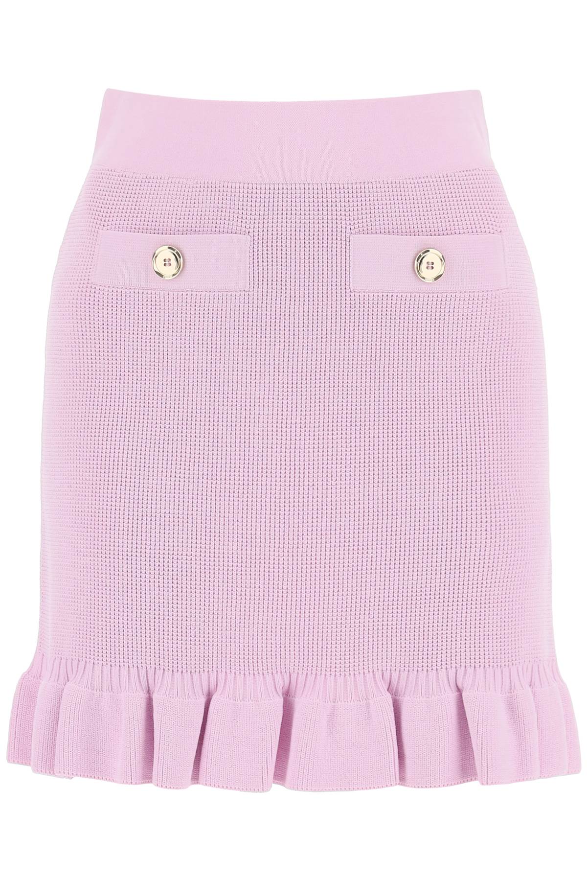 Shop Pinko Kalmia Knitted Mini Skirt In Purple