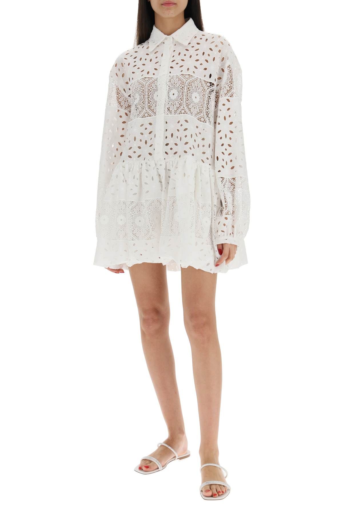 Shop Raquel Diniz Broderie Anglaise Chemisier Dress In White