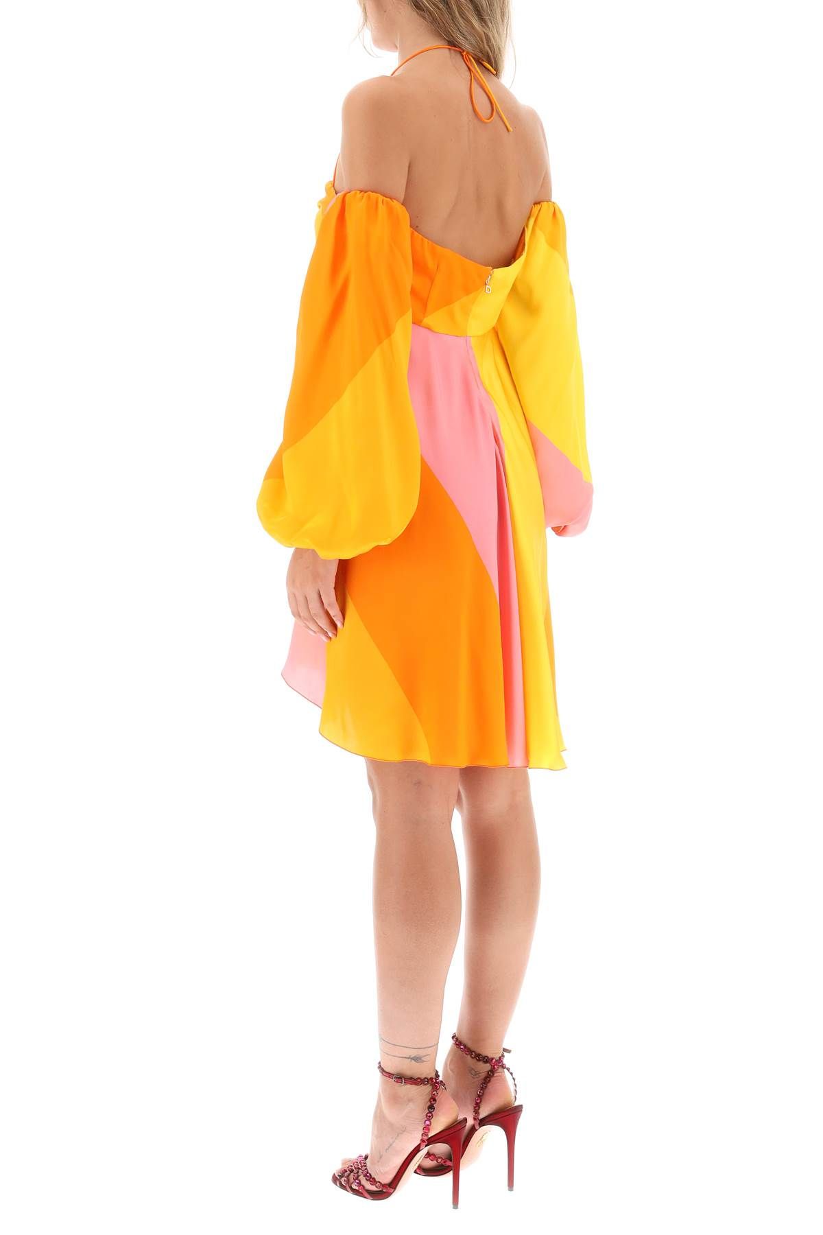 Shop Raquel Diniz Andressa Silk Satin Mini Dress In Orange,pink