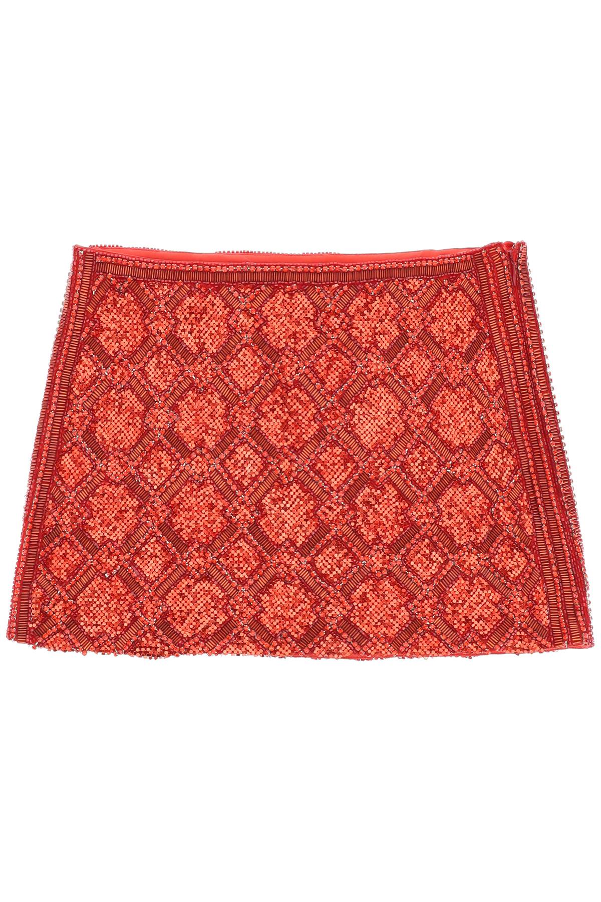 Retroféte Embroidered Mini Skirt In Red