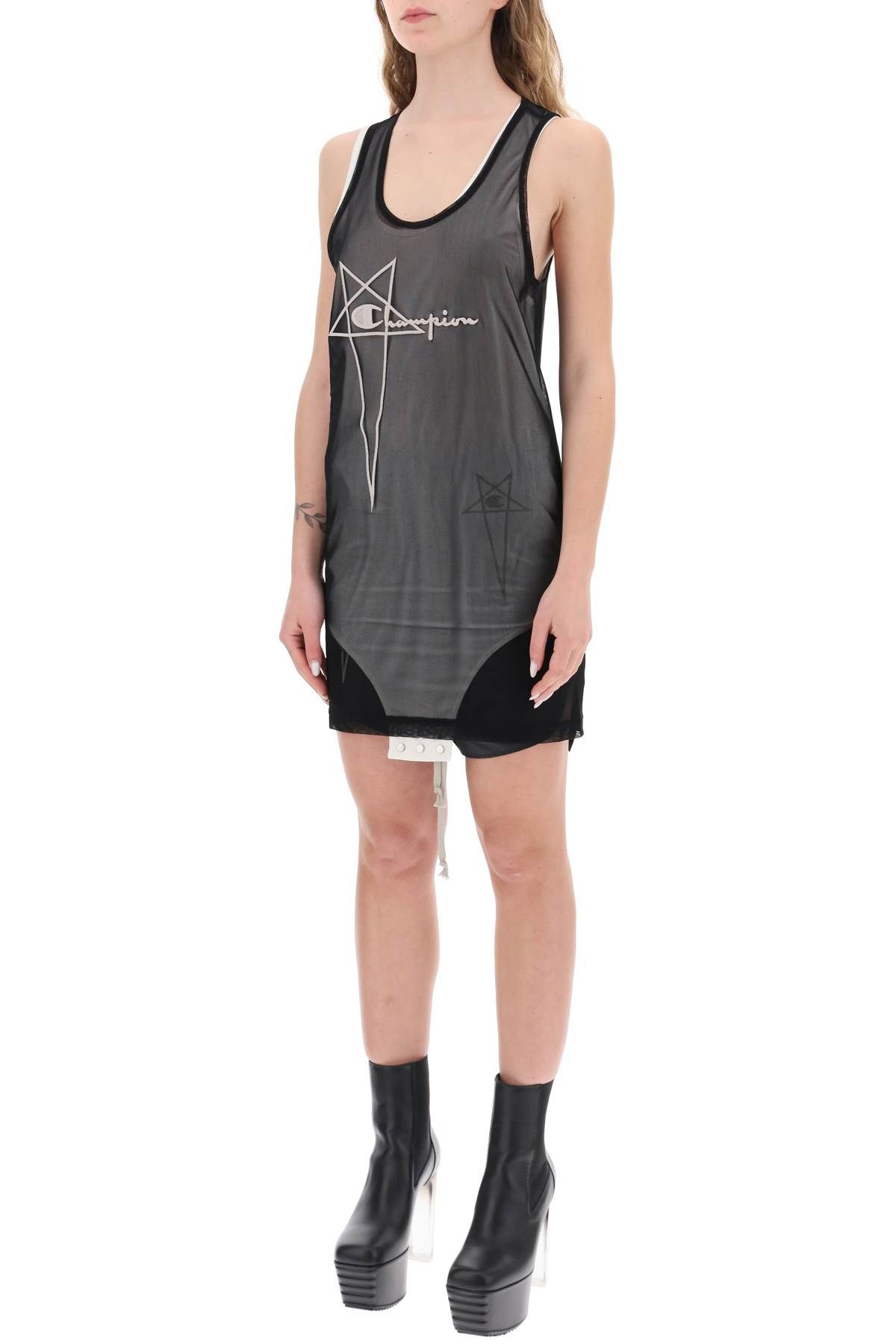 Shop Rick Owens 'champion X ' Basketball Mini Dress In Black