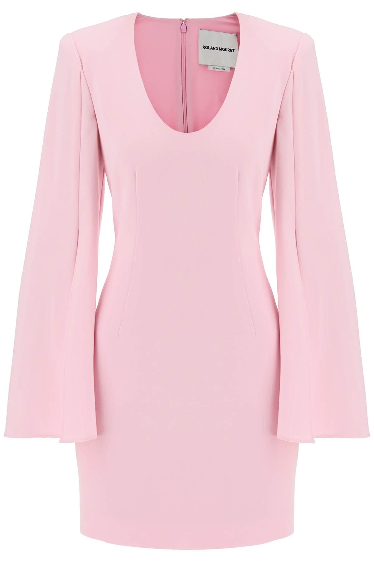 Shop Roland Mouret "mini Dress With Cape Sleeves" In Pink