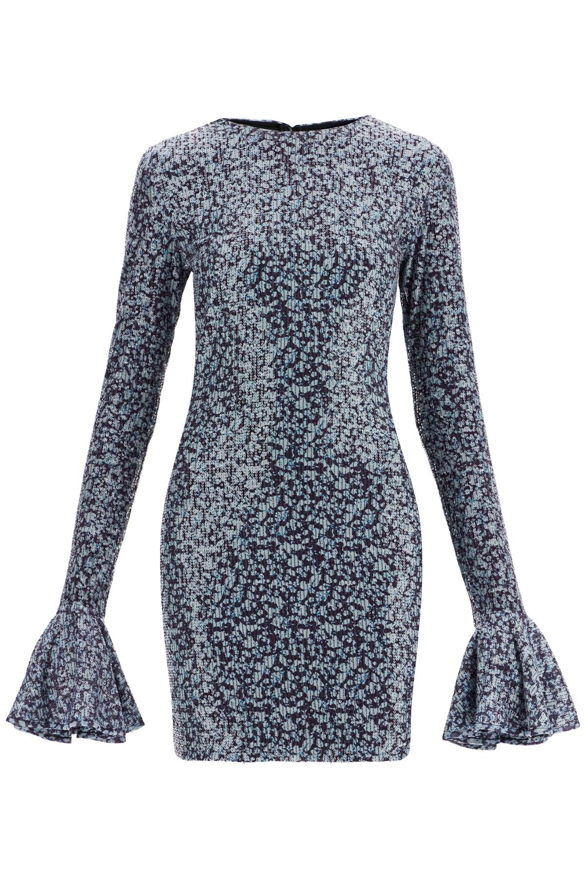 Shop Rotate Birger Christensen Open-back Sequin Mini Dress In Blue