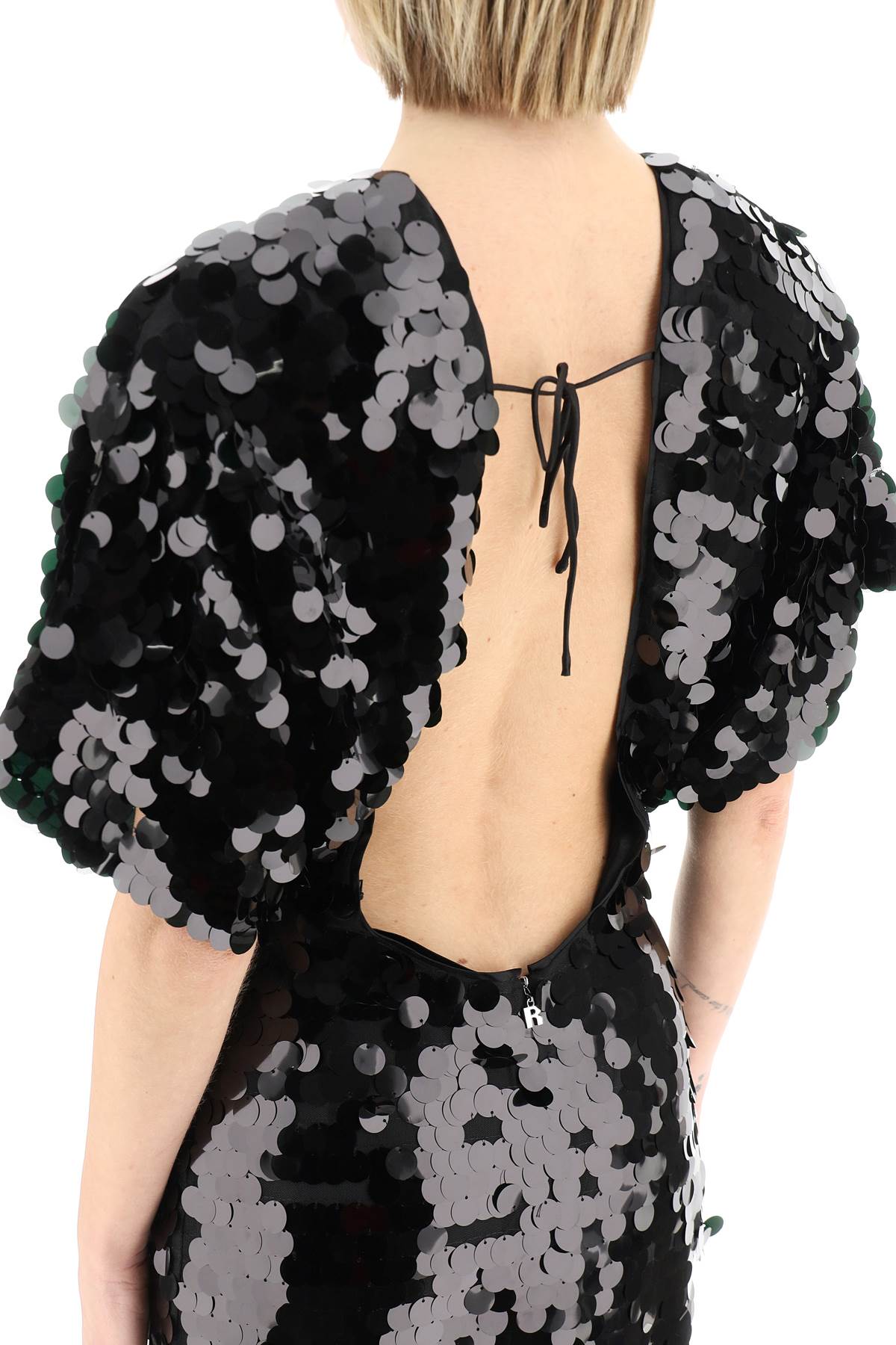 Shop Rotate Birger Christensen Short Dress With Maxi Sequins In Black
