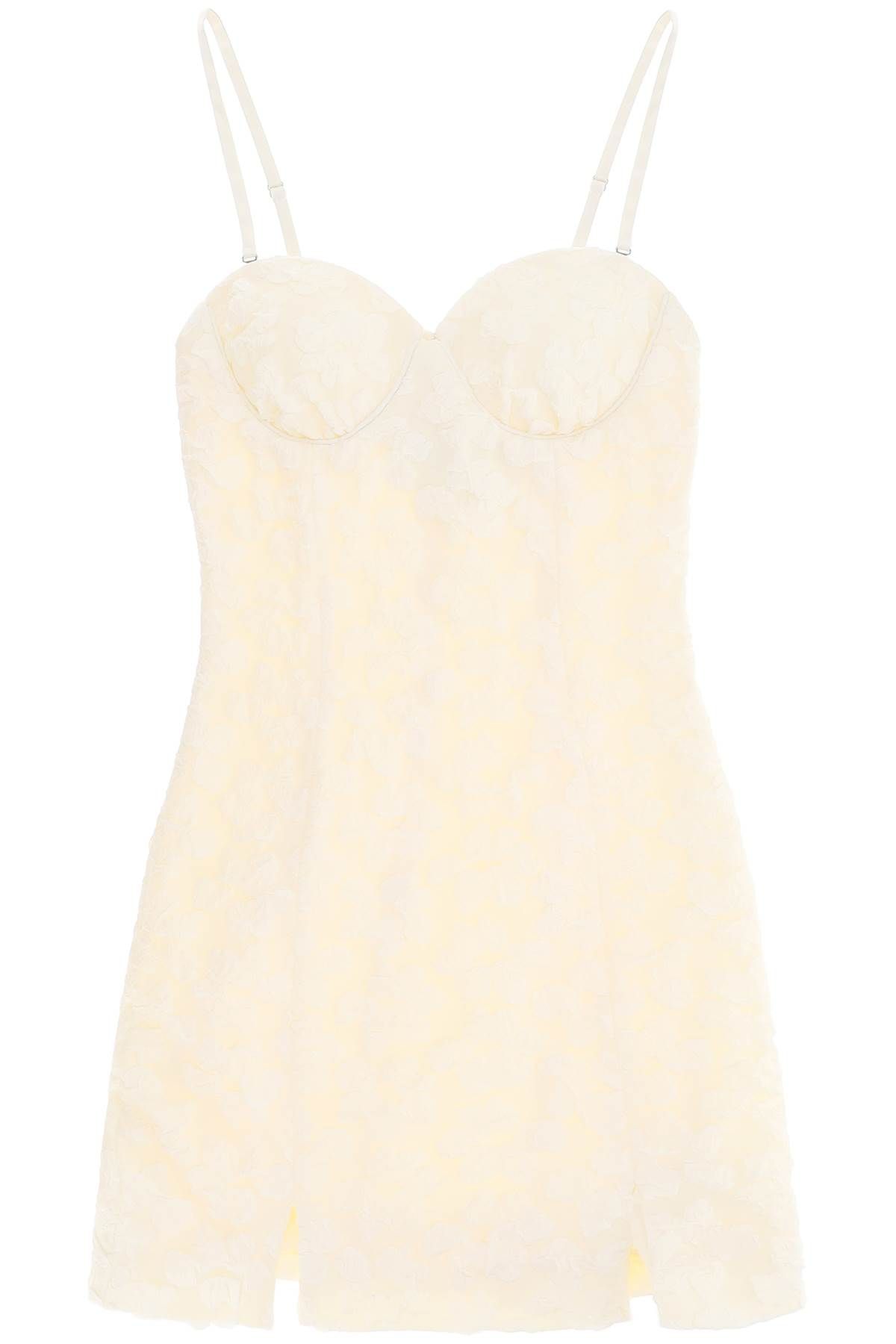 Shop Rotate Birger Christensen Mini Bustier Dress In Jacquard Fabric In White