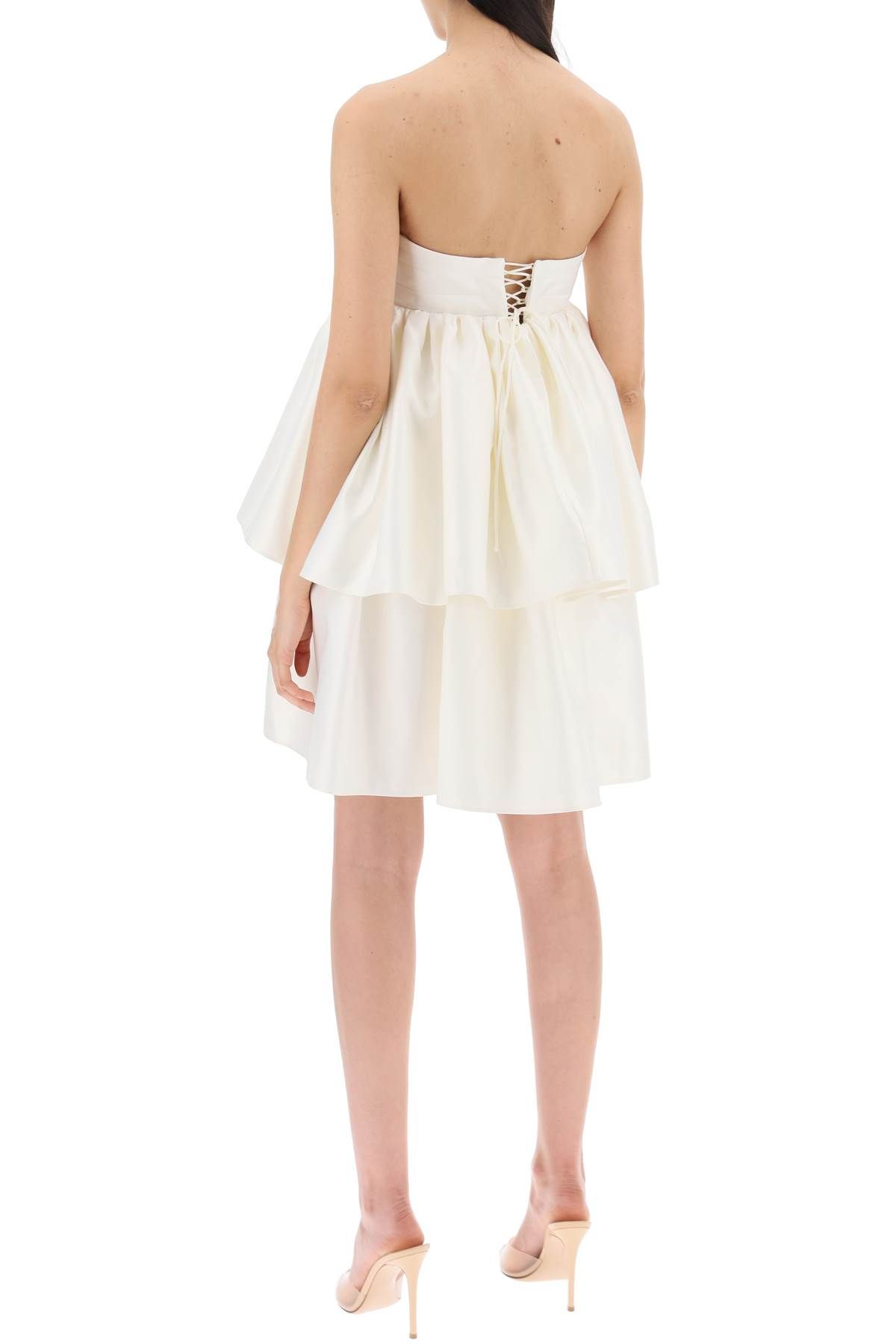 Shop Rotate Birger Christensen Responsible Ruffled Midi Dress In White