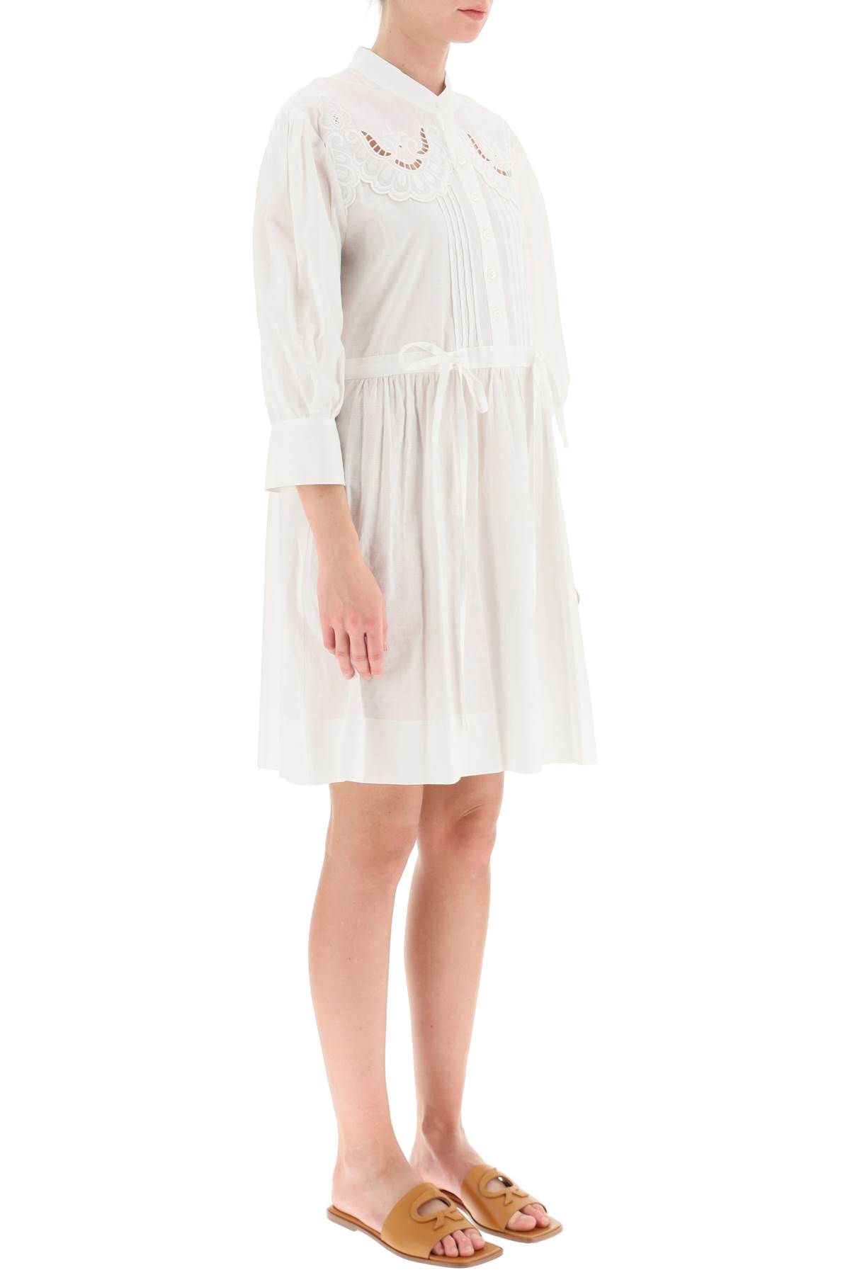 Shop See By Chloé Embroidered Shirt Dress In White