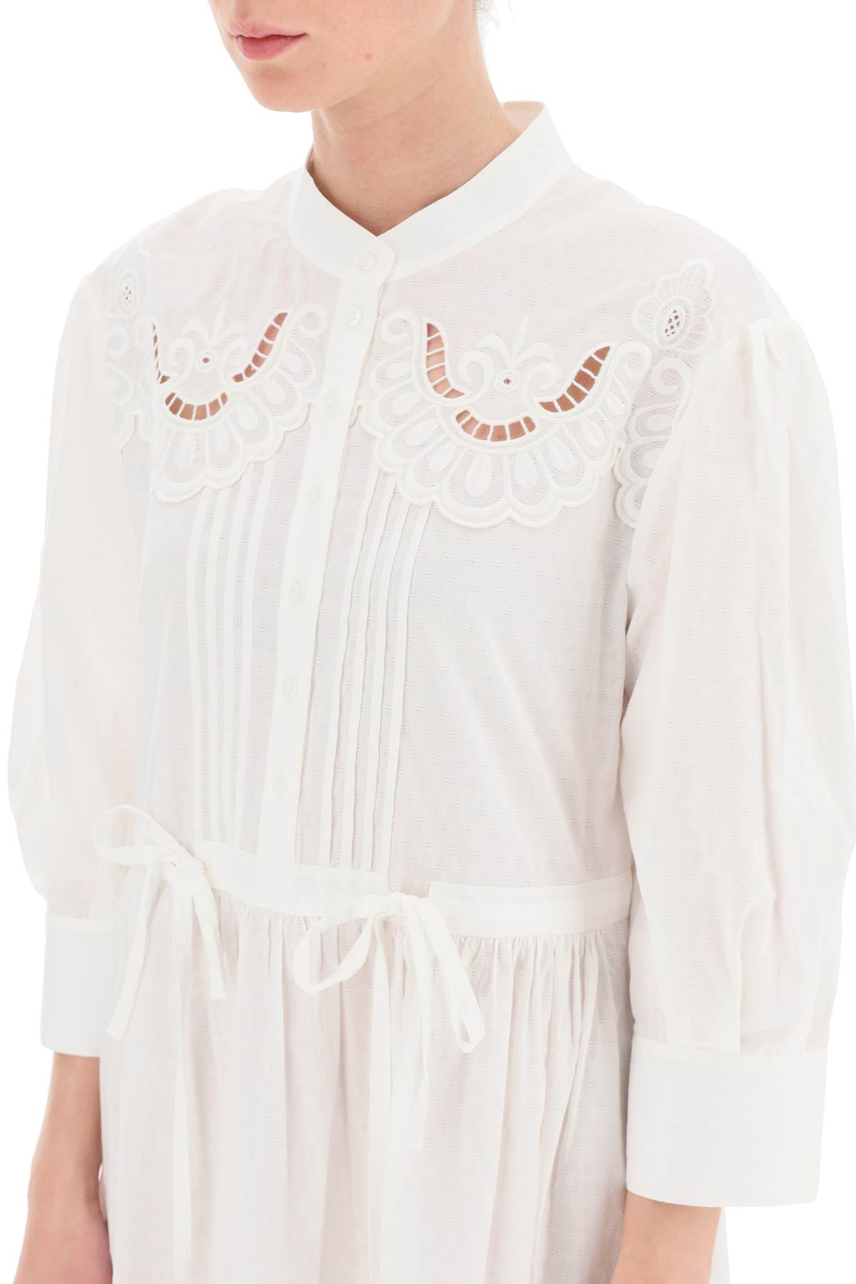 Shop See By Chloé Embroidered Shirt Dress In White