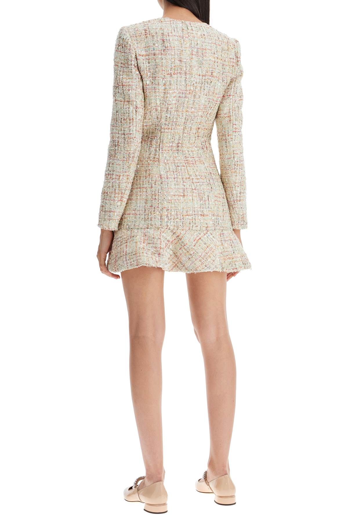 Shop Self-portrait Short Multicolor Tweed Dress