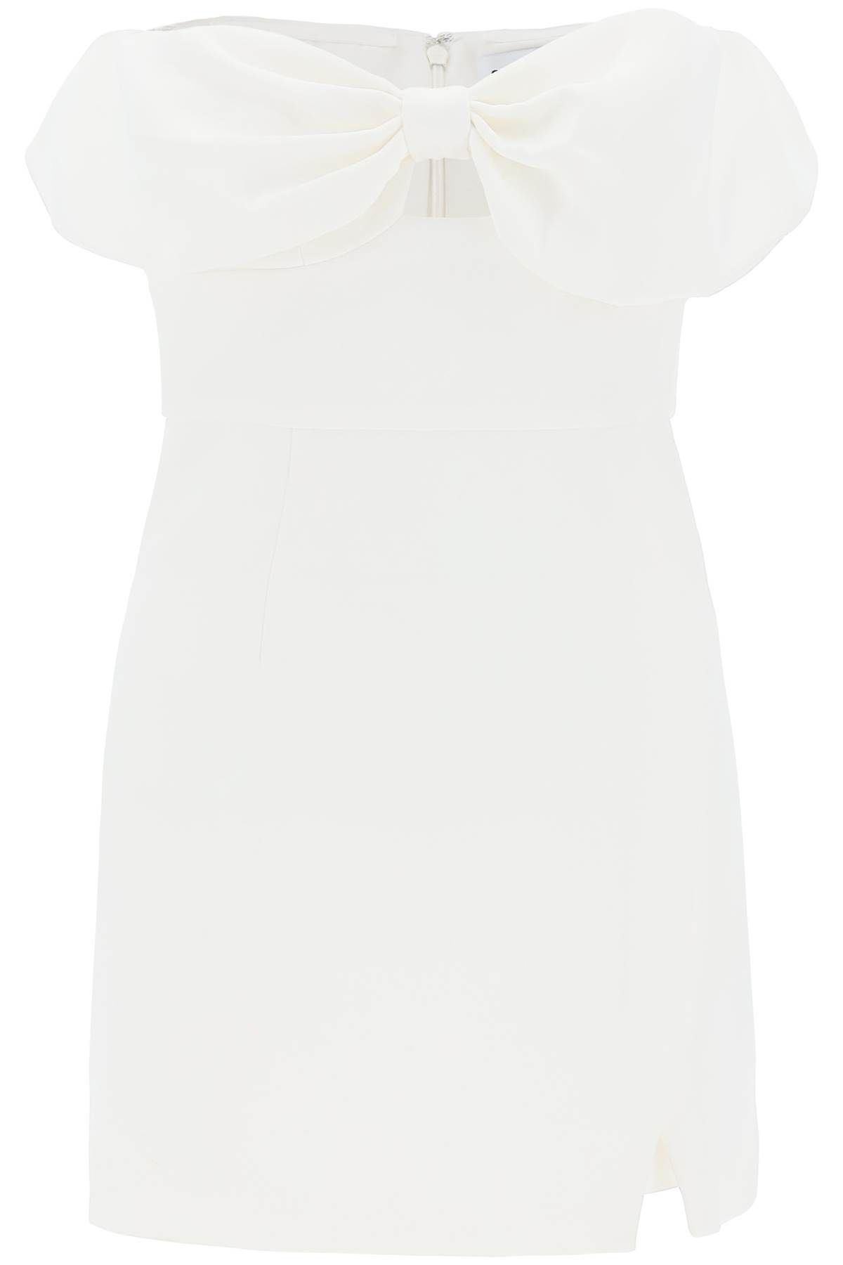 Shop Self-portrait Mini Dress With Bow Accent In White