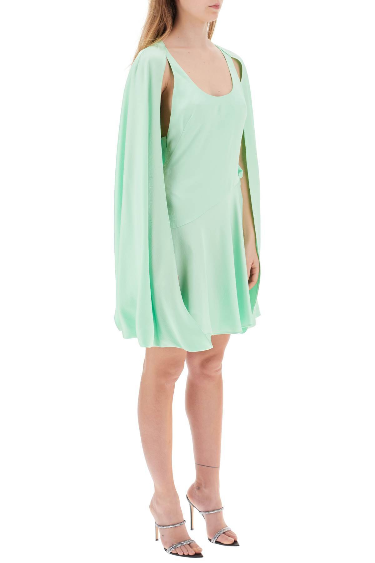 Shop Stella Mccartney Mini Cape Dress In Green