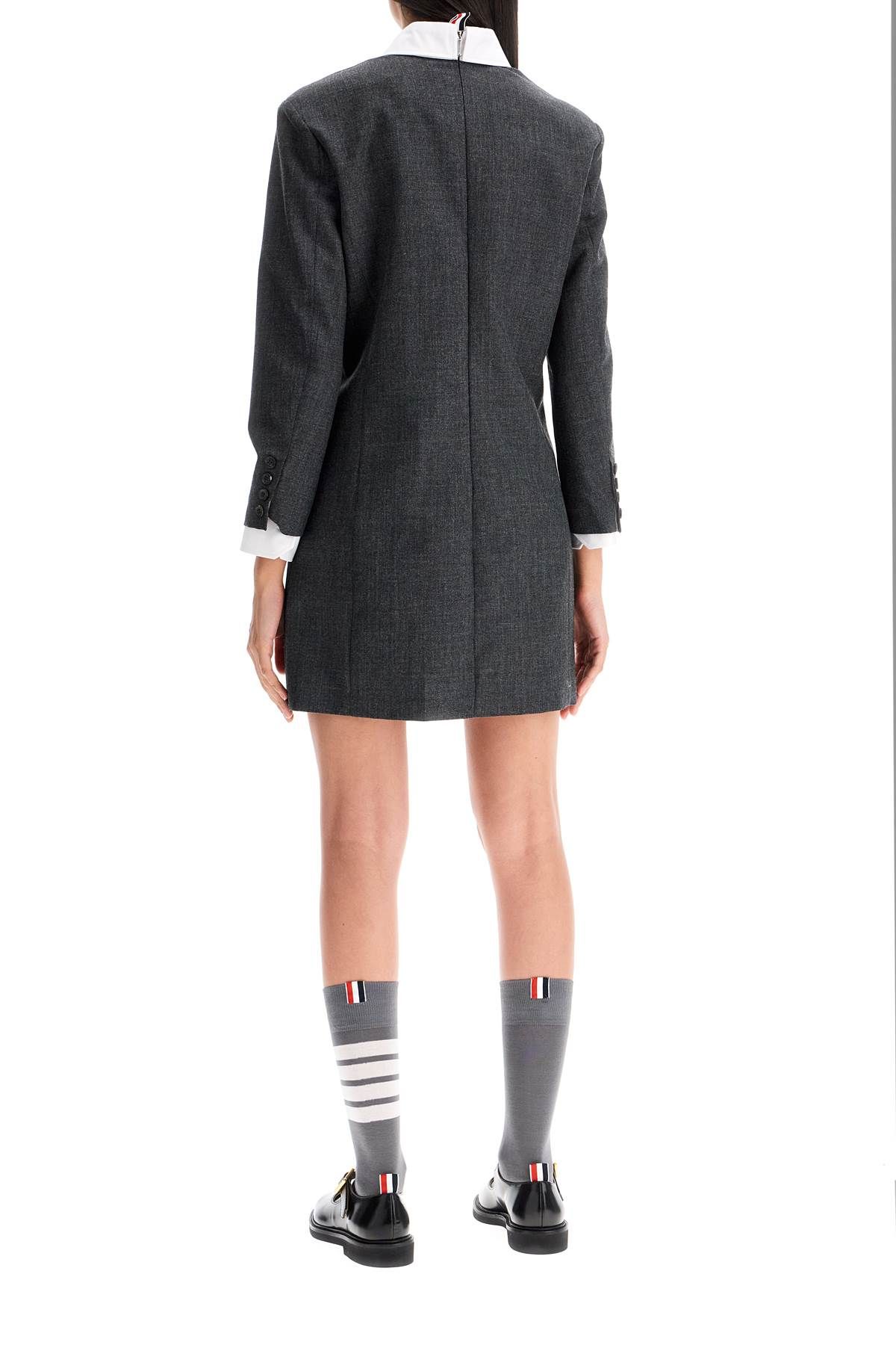 Shop Thom Browne Mini Wool Sheath Dress In Tube Style In Grey