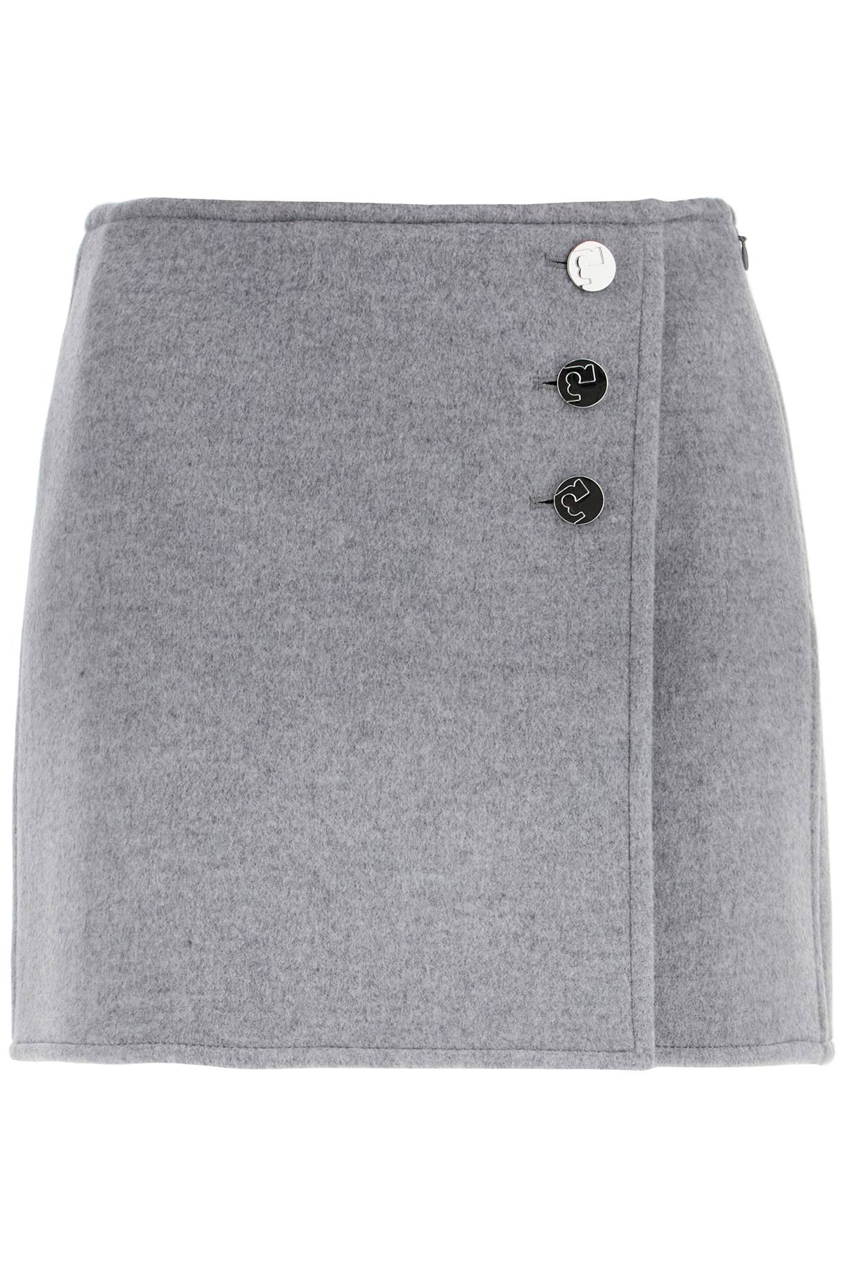 Shop Tory Burch Mini T Monogram Skirt In Grey