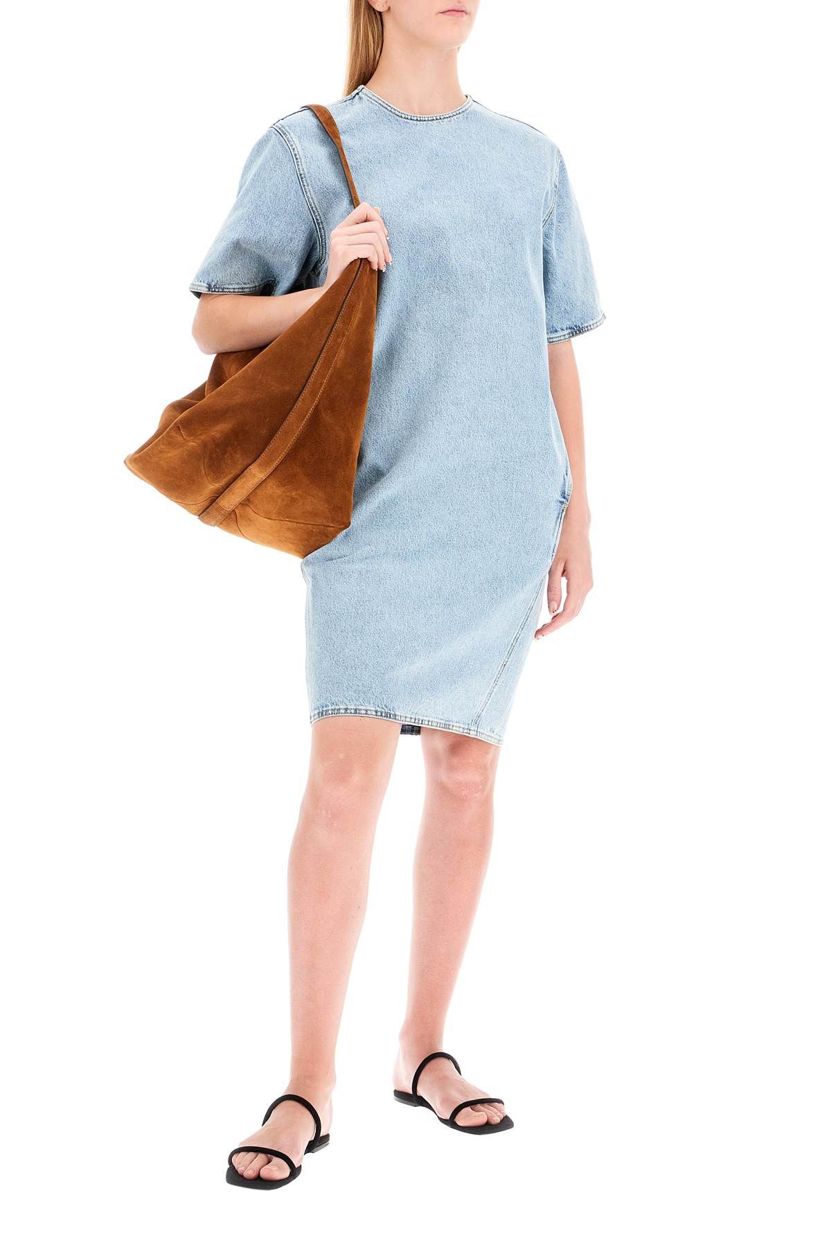 Shop Totême Short Denim Dress In Blue