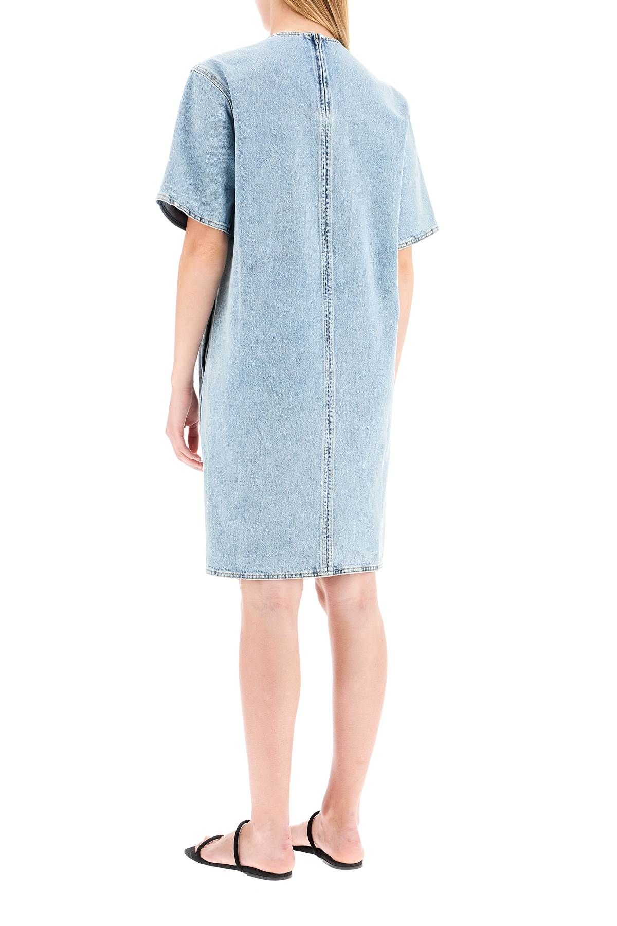 Shop Totême Short Denim Dress In Blue