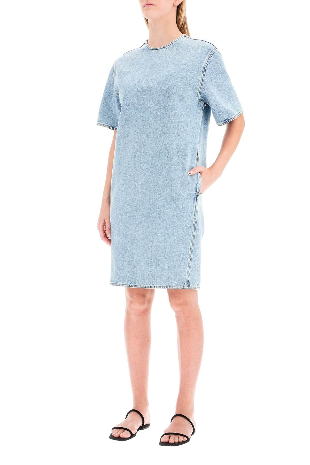 Shop Totême Short Denim Dress In Blue