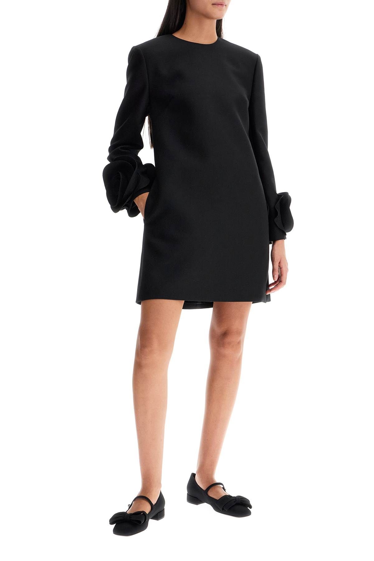 Shop Valentino "double Compact Drill Mini Dress" In Black