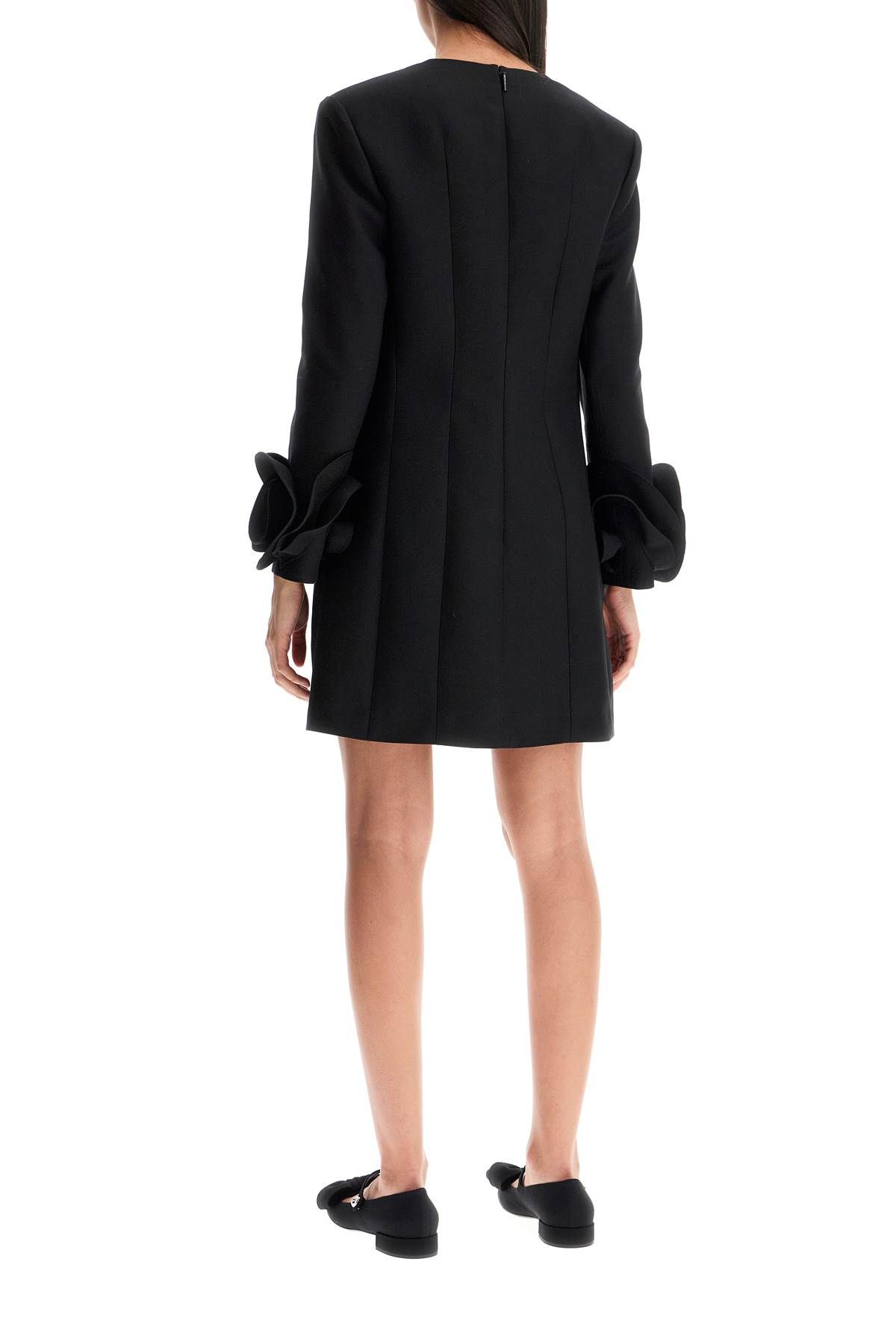 Shop Valentino "double Compact Drill Mini Dress" In Black