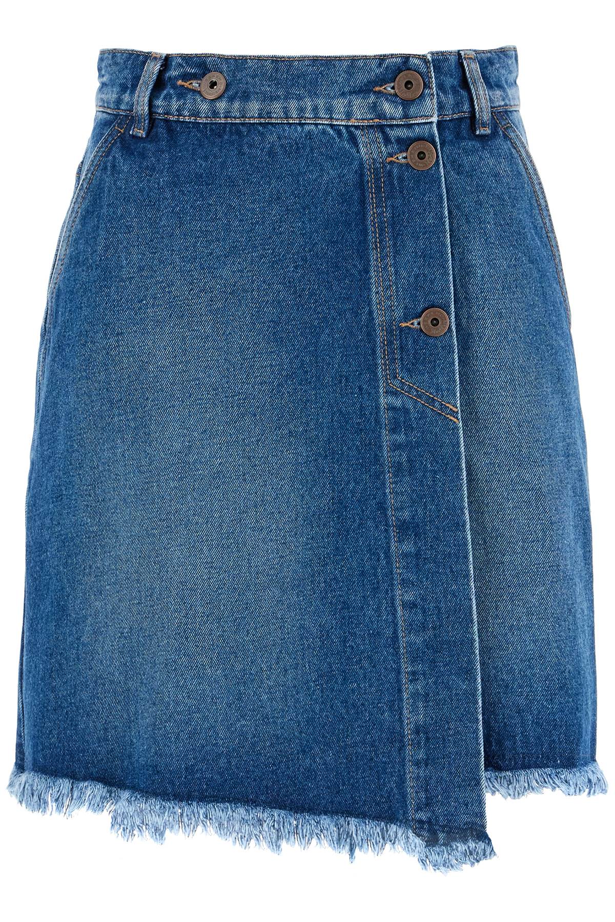 Shop Weekend Max Mara Short Wrap Skirt With Pockets In Blue