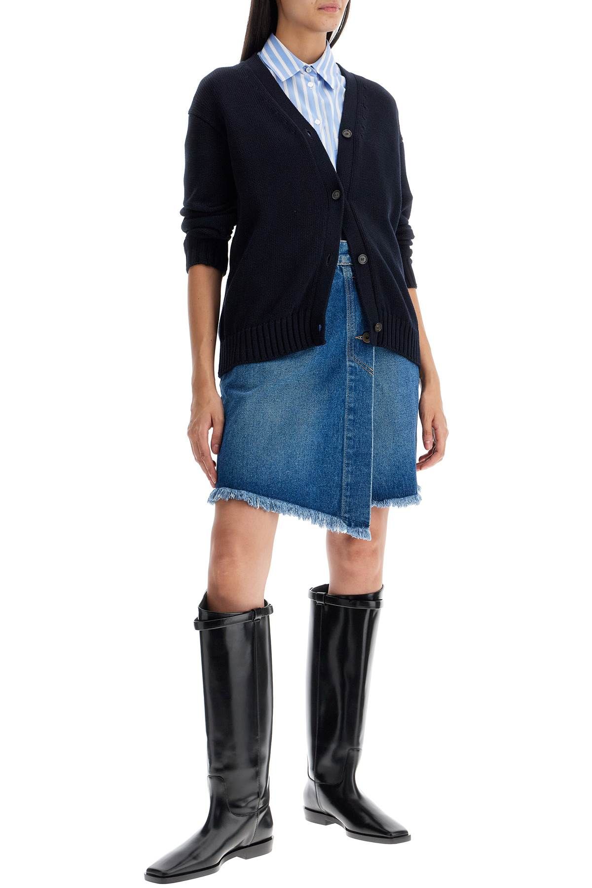 Shop Weekend Max Mara Short Wrap Skirt With Pockets In Blue