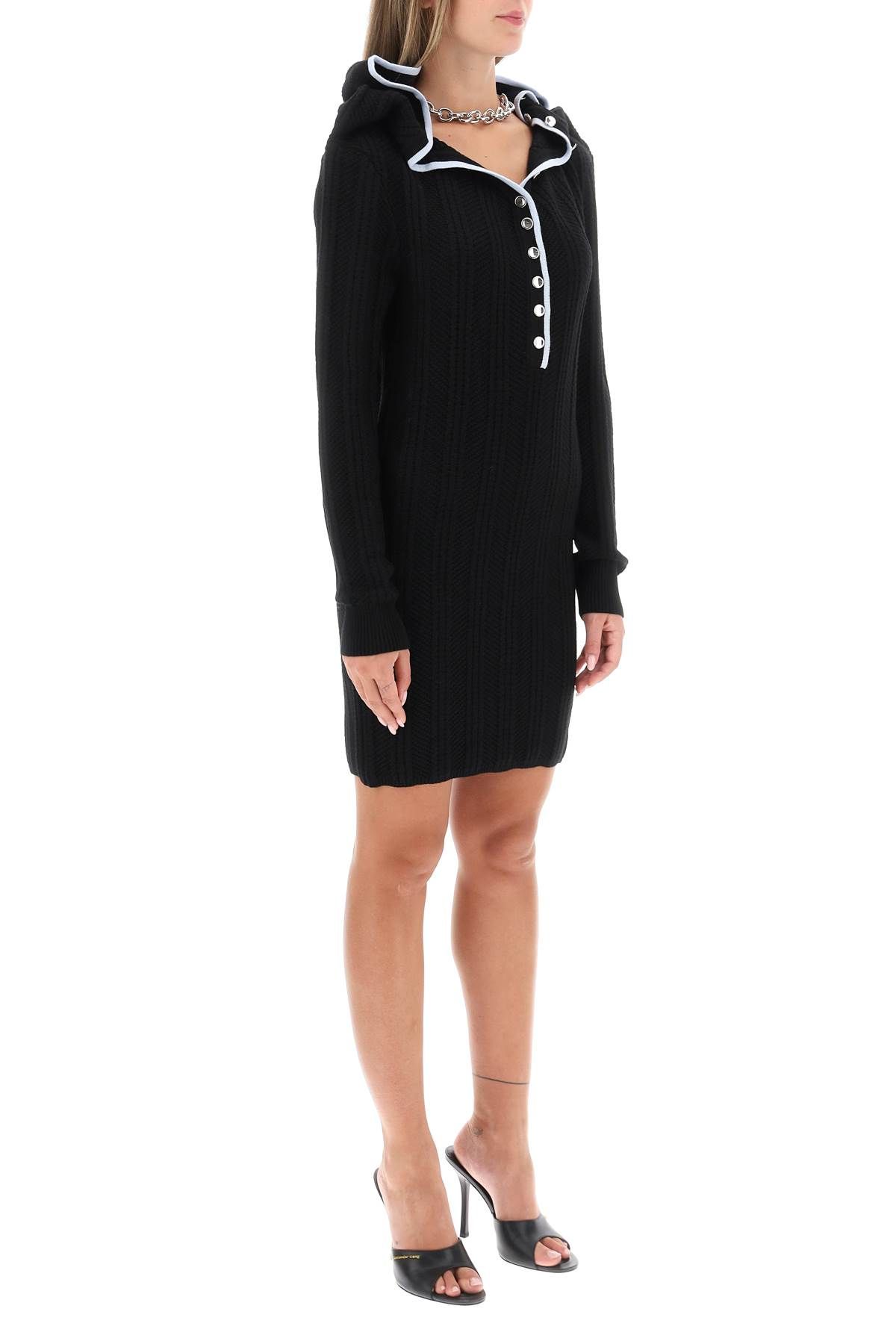 Shop Y/project Merino Wool Dress With Necklace In Black