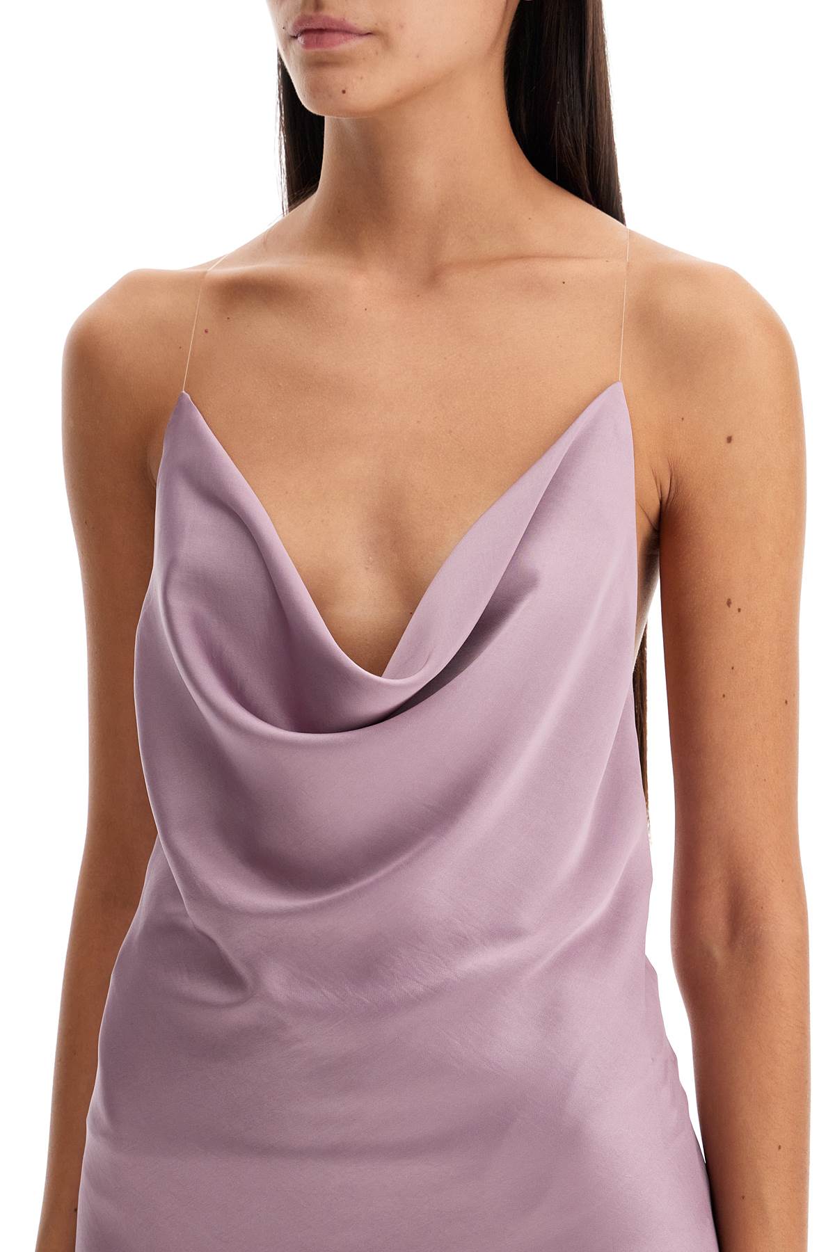 Shop Y/project Mini Satin Slip Dress With Spaghetti Straps In Purple