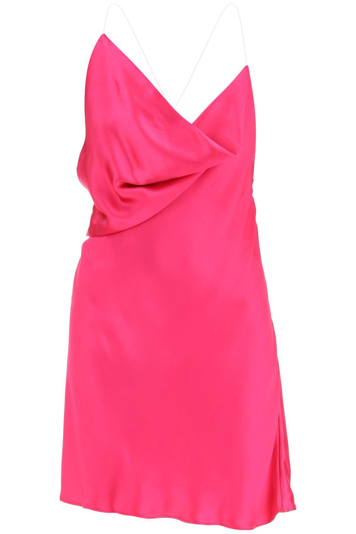 Shop Y/project Satin Slip Dress In Fuchsia