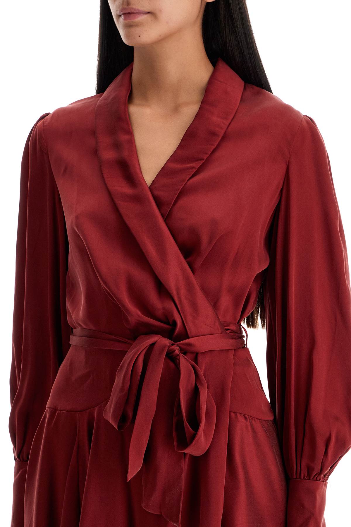 Shop Zimmermann Silk Wrap Mini Dress With Nine Words In Red