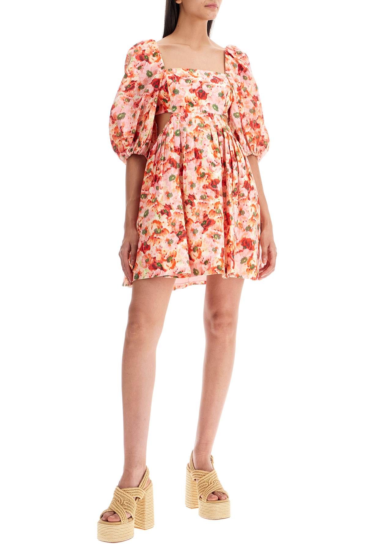 Shop Zimmermann Short Linen Lightburst Dress For Women In Pink