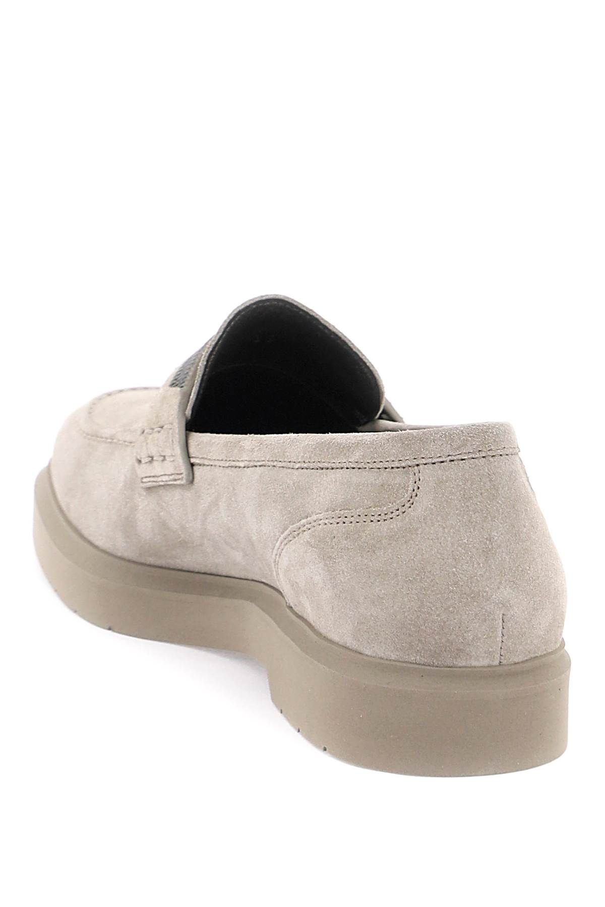 Shop Brunello Cucinelli Mocassins With Monili In Grey