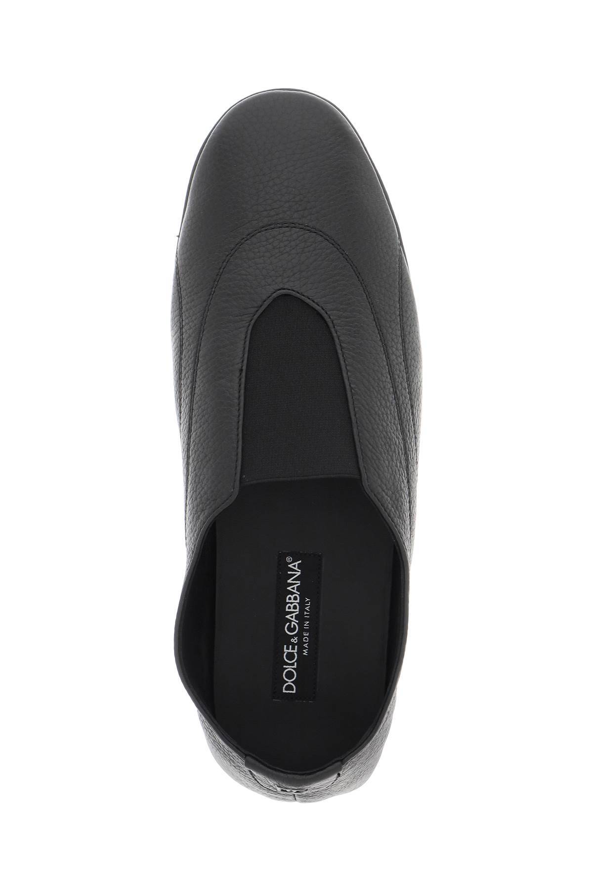 Shop Dolce & Gabbana Leather Slipper For In Black