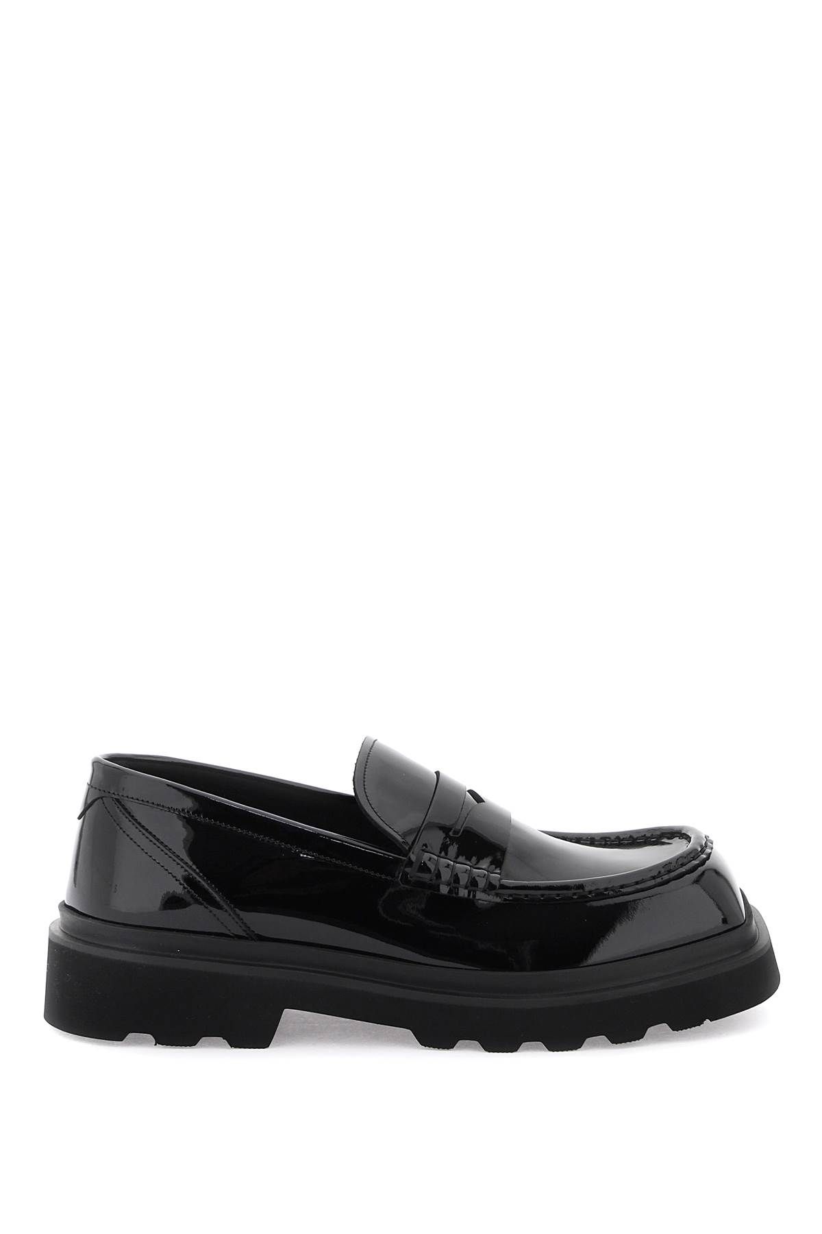 Shop Dolce & Gabbana Patent Leather Mocassins In Black