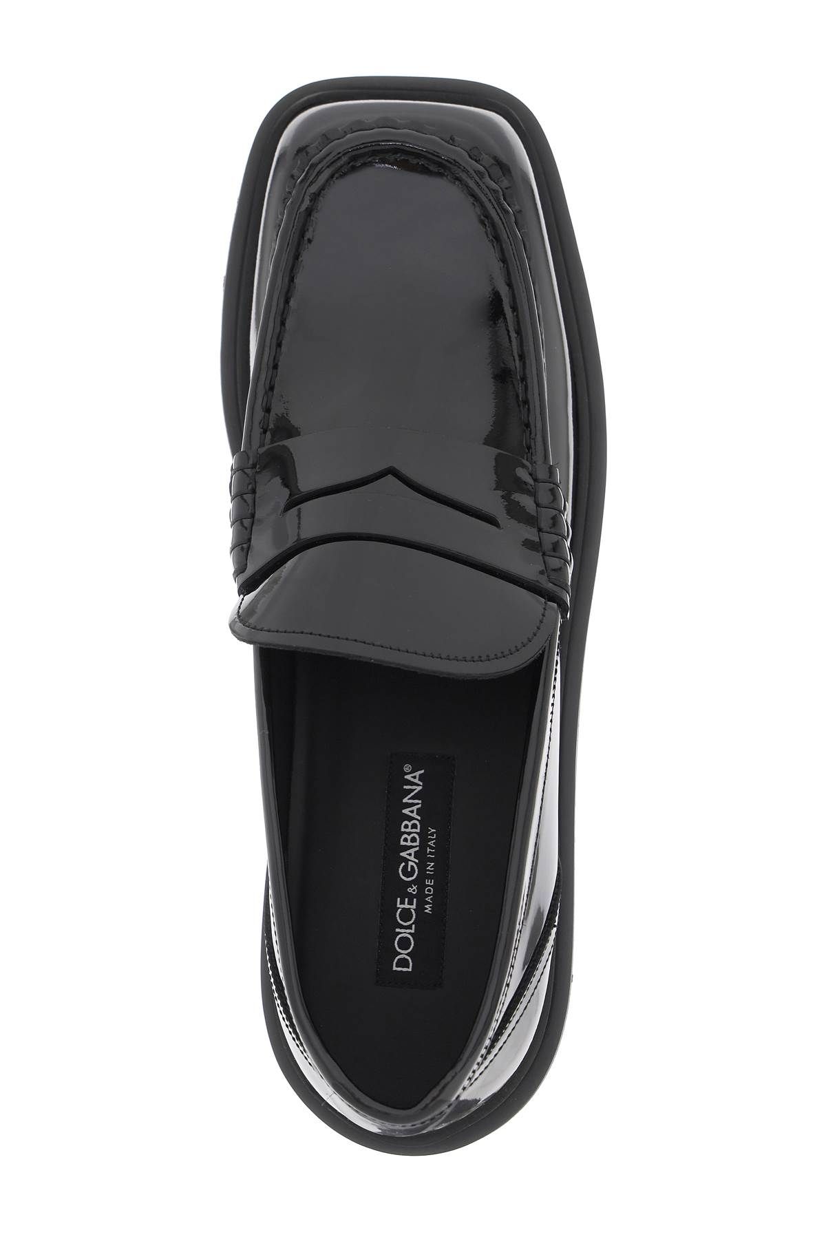 Shop Dolce & Gabbana Patent Leather Mocassins In Black