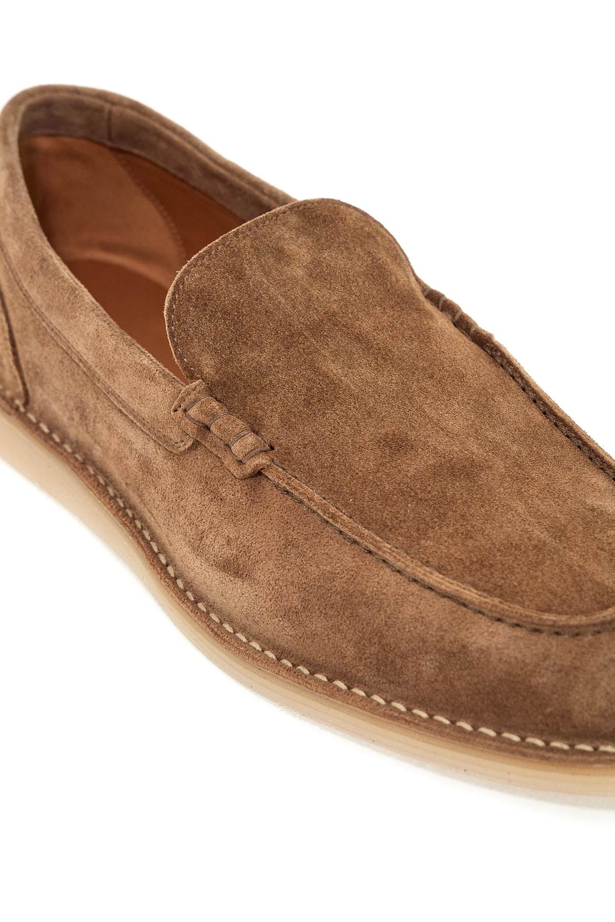 Shop Dolce & Gabbana Suede Leather Moccas In Brown