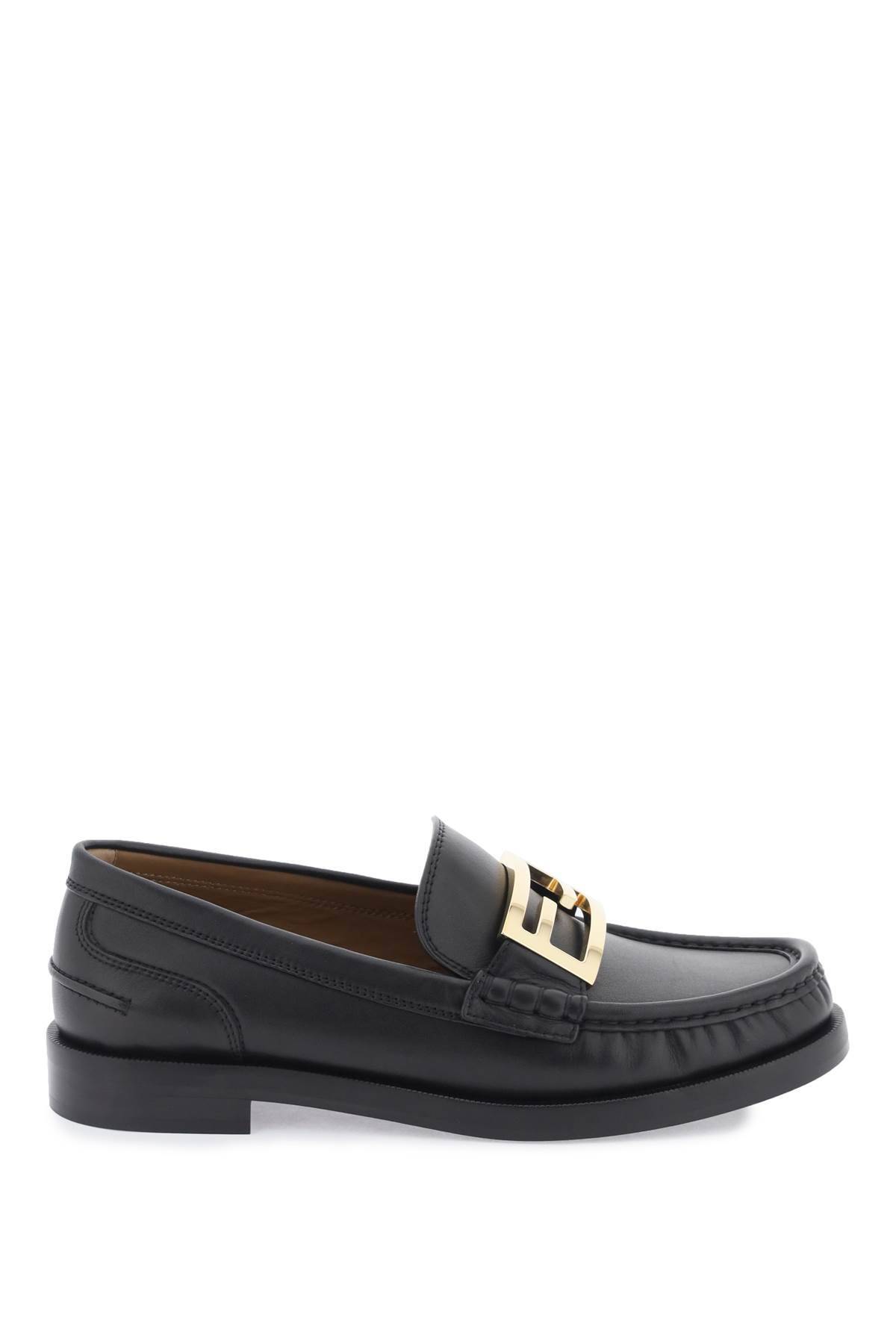 Shop Fendi Baguette Loafers In Black