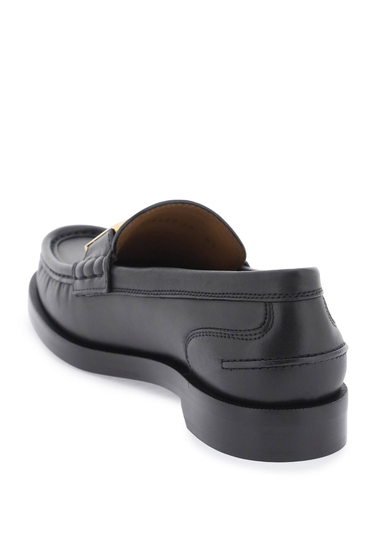 Shop Fendi Baguette Loafers In Black